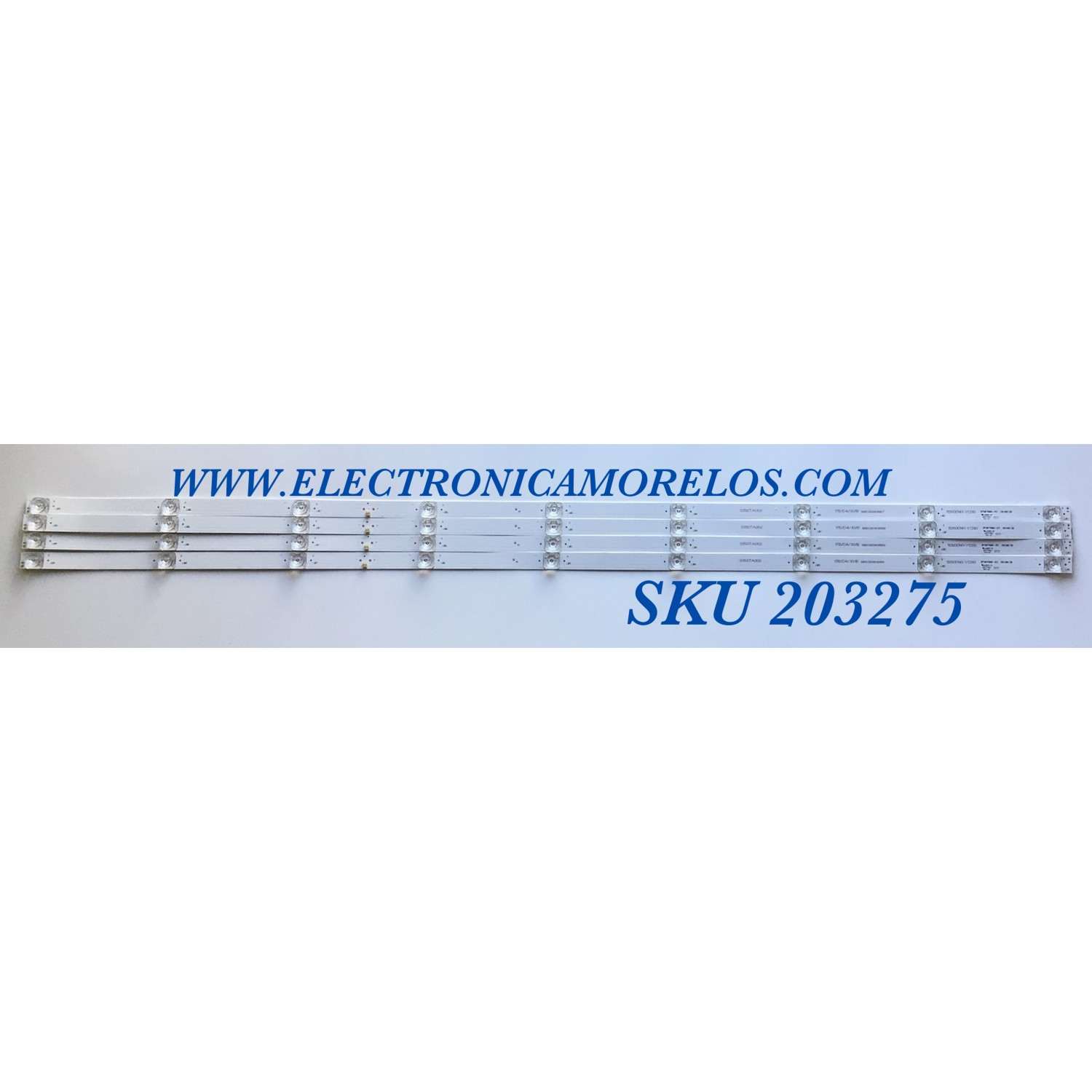 KIT DE LEDS PARA TV ELEMENT ORIGINAL 4 PIEZAS / NUMERO DE PARTE 20180130 / 3P50TA001-A3 / 112600141-YC00 / 0350TA002 / PANEL T500-TAF-DLED / MODELO E25W5018