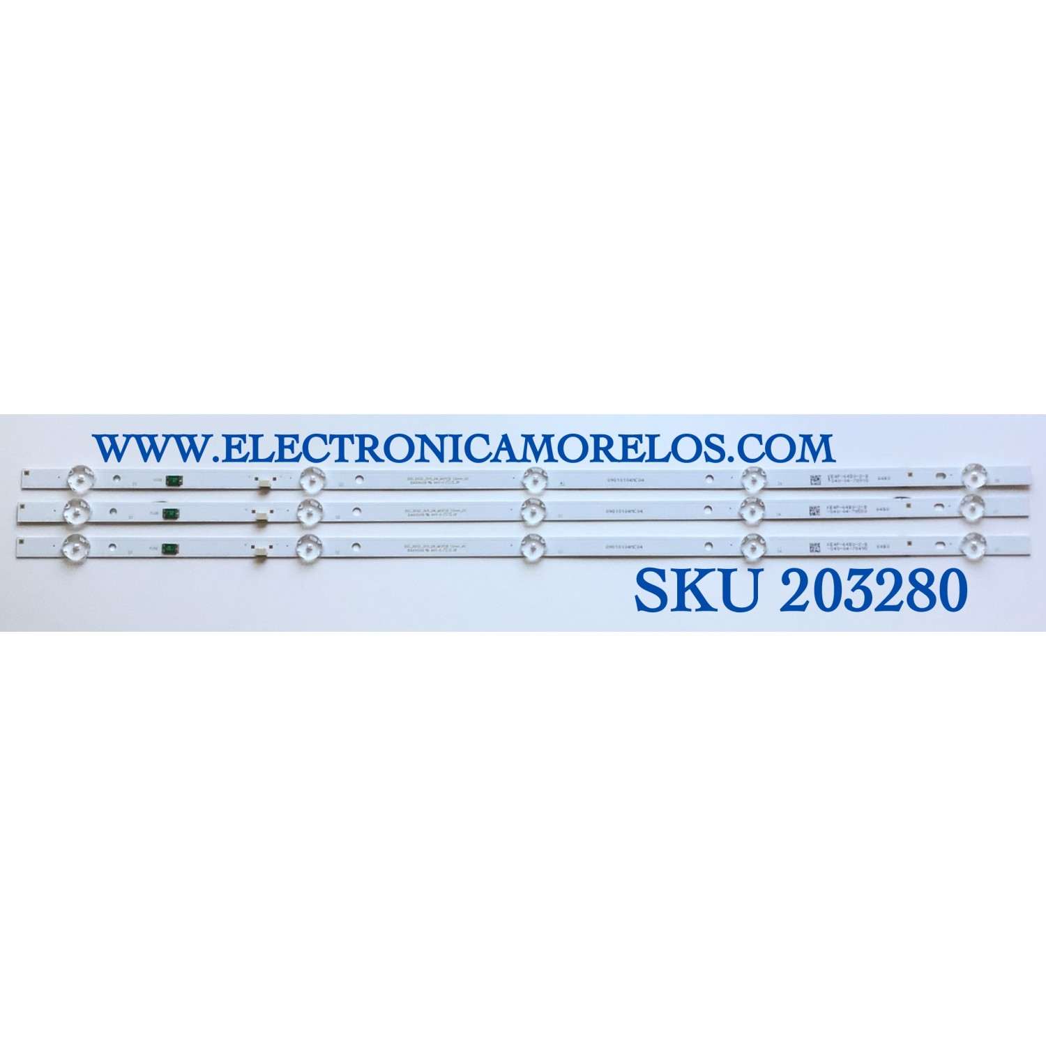 KIT DE LED'S PARA TV SAMSUNG (3 PIEZAS) / NUMERO DE PARTE SSC_SS32_3X5_2W_MCPCB / SSC_SS32_3X5_2W_MCPCB  12mm_V0 / 09810104MC04 / KE4P-64B0-2-B / PANEL T320HVN05-4 / MODELO UN325300AFXZA