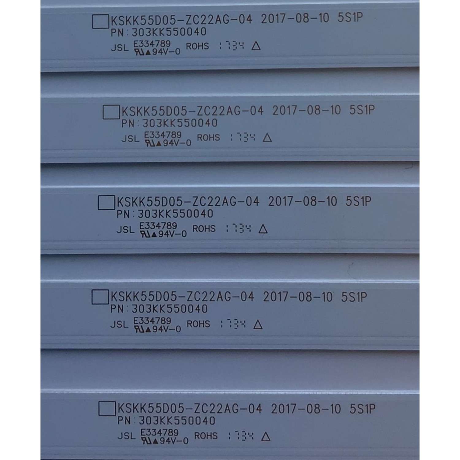 KIT DE LED'S PARA TV ELEMENT (10 PIEZAS) / NUMERO DE PARTE 303KK550040 / KSKK55D05-ZC22AG-04 / KK550M07 / 170830A2 / PANEL'S MD5533YTAF / MD5534YTAF / MD5532YTSF / MD5541YTCF / MD5535YTAF / MD5536YTAF / MODELOS ELEFW5517 / ELEFW5518 - Imagen 3