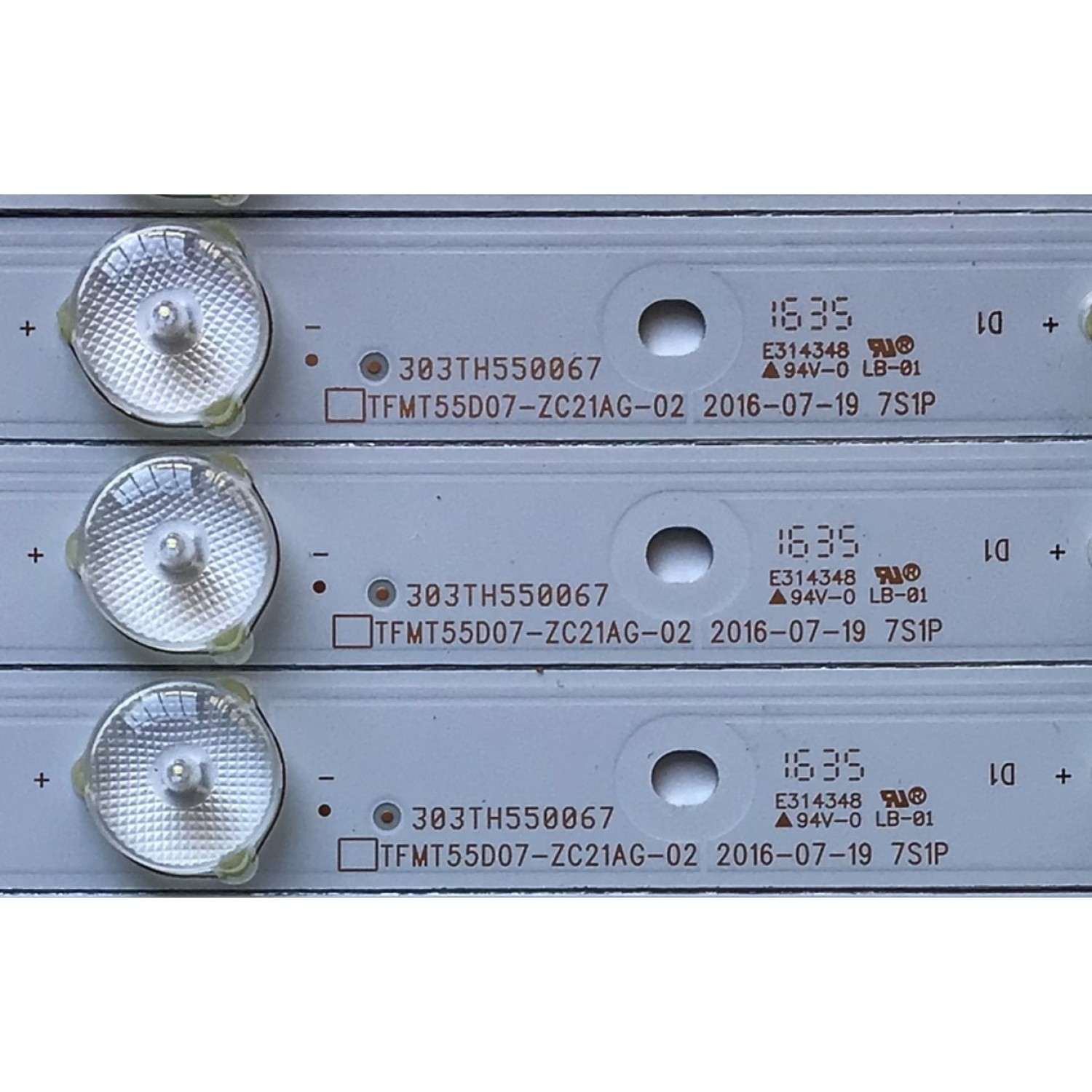 KIT DE LED'S PARA TV WESTINGHOUSE (12 PIEZAS) / NUMERO DE PARTE 303TH550067 / TFMT55D07-ZC21AG-02 / TH550M17 / 910-550-1047 / PANEL T550-DXA-DLED / MODELO WD55FB1530 - Imagen 3