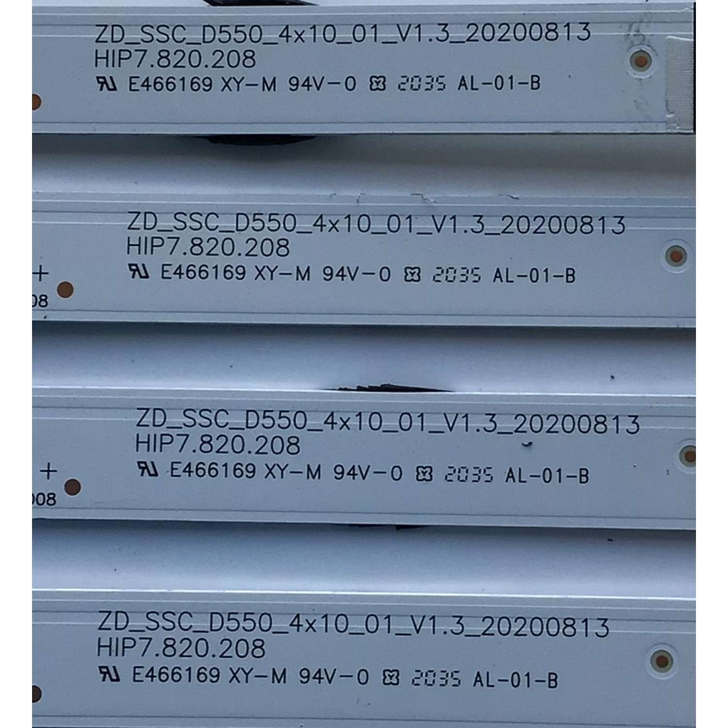 KIT DE LEDS PARA TV HISENSE ORIGINAL 4 PIEZAS / NUMERO DE PARTE SVH550FA1 / HD550Y1U72-T0L2 / 1246021 / 1246709 / HIP7.820.208 / 2021031901 / 2020081301 / ZD_SSC_D550_4X10_01 / PANEL HD55 / MODELO 55R6G / 55A6G / 55R6095G5 / 55R6070G / 55C350KU / 55A65GV - Imagen 4