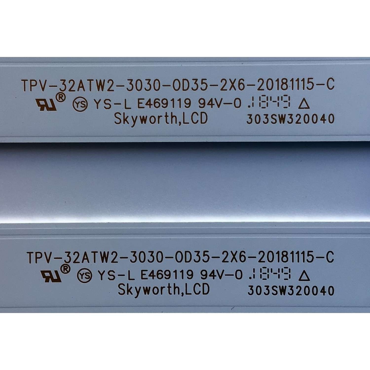 KIT DE LED'S PARA TV ELEMENT (2 PIEZAS) / NUMERO DE PARTE 303SW320040 / TPV-32ATW2-3030-0D35-2X6-201115-C / 210BZ06D0B33SBC00C / PANEL TPT320B5  - Imagen 4