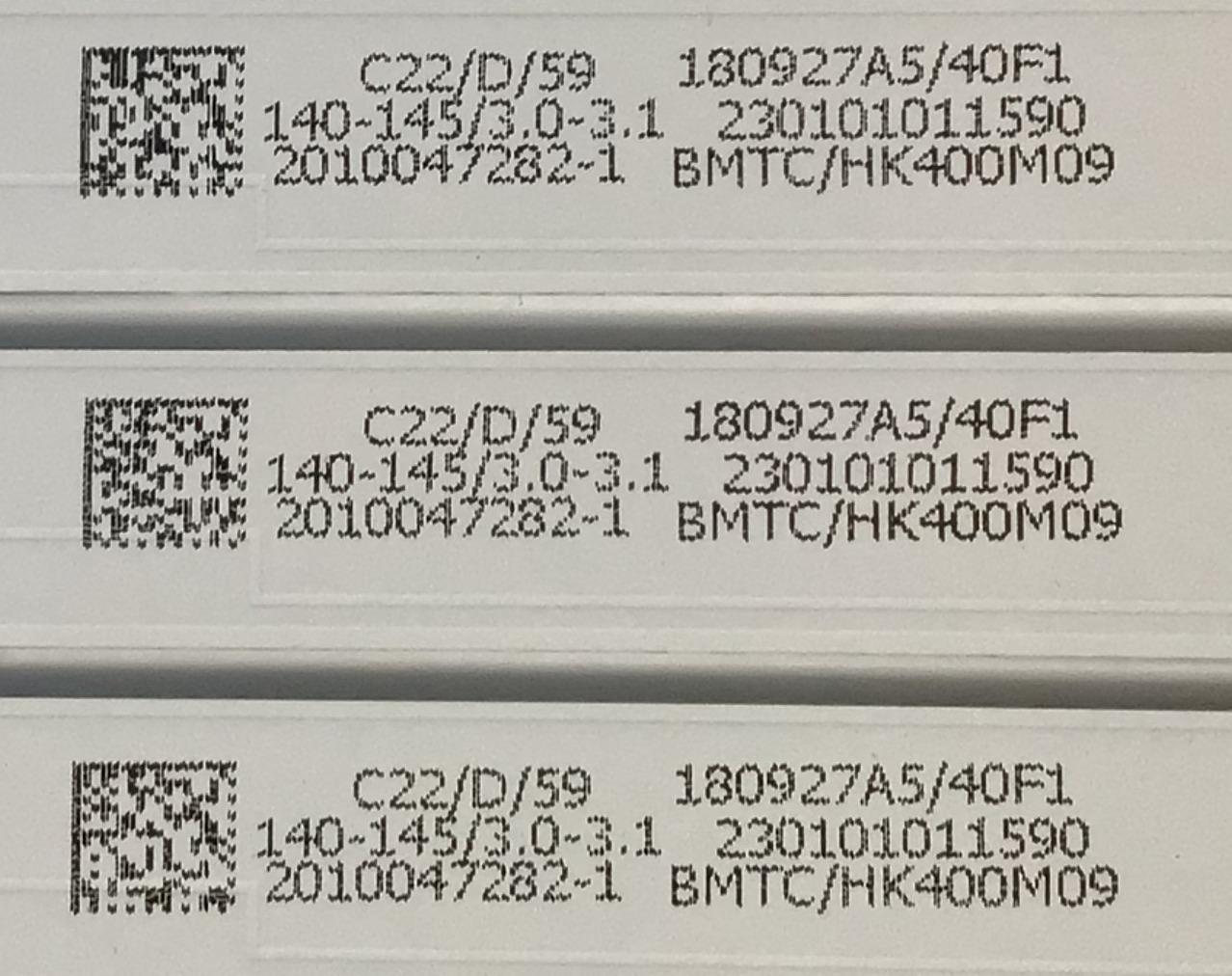 KIT DE LED'S PARA TV ELEMENT (3 PIEZAS) / NUMERO DE PARTE 303HK400040 / 303HK00040 / HK40D07-ZC22AG-06 / BMTC/HK400M09 / MODELO E2SW3918 - Imagen 3