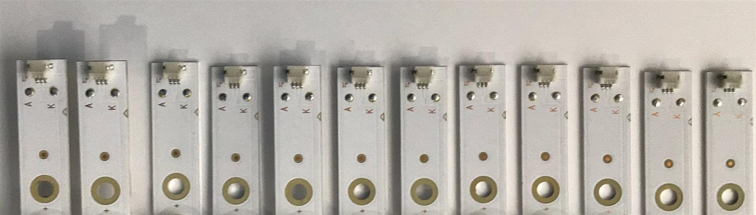 KIT DE LED'S PARA TV ELEMENT (12 PIEZAS) / NUMERO DE PARTE 303TH500060 / TFMT50D07-ZC22AG-01 / TH500M34 / PANEL T500-0UK-DLED / MODELO EL4KAMZ5017T - Imagen 2