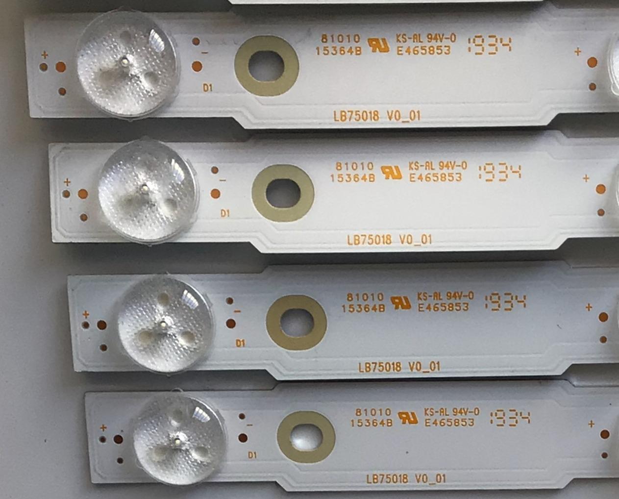 KIT DE LED'S PARA TV SONY ((24 PIEZAS)) / NUMERO DE PARTE LB75018 / LB75018 V0_01 / LB75018 V1_01 / PANEL'S T750QVF05.2 / YD8F007DND01B / T750QVF05.4 /  MODELO XBR-75X900F / XBR75X900F - Imagen 8