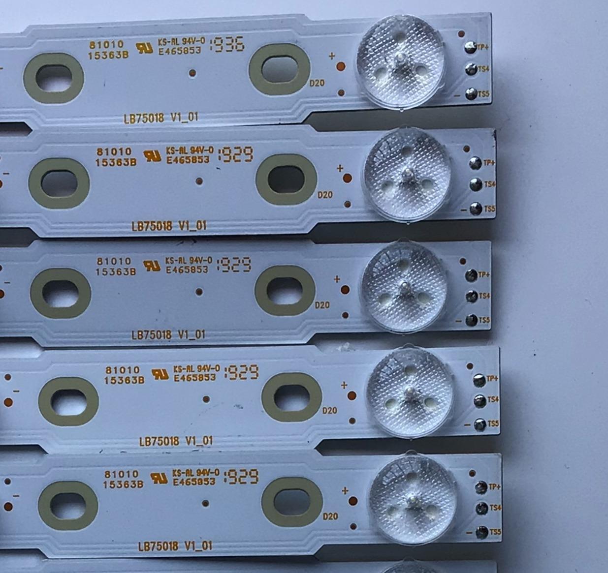 KIT DE LED'S PARA TV SONY ((24 PIEZAS)) / NUMERO DE PARTE LB75018 / LB75018 V0_01 / LB75018 V1_01 / PANEL'S T750QVF05.2 / YD8F007DND01B / T750QVF05.4 /  MODELO XBR-75X900F / XBR75X900F - Imagen 5