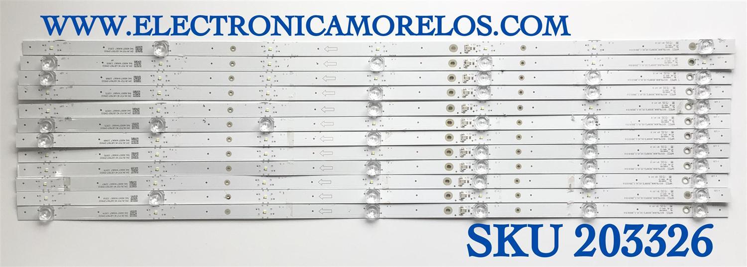 KIT DE LED'S PARA TV TCL (12 PIEZAS) / NUMERO DE PARTE GIC75LB08 / GIC75LB08_3030F2.1D_V1.1_20181016 / 4C-LB7507-ZM03J / E466169 / PANEL  LVU750NDBL-CD9W04 / MODELOS 75S425 / 75S421 / 75S423 / 75S425LACA / 75S425LBCA / 75S425LGBA