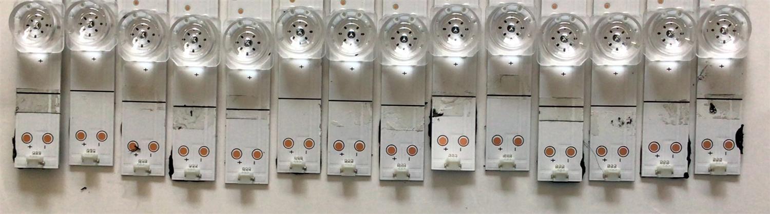 KIT DE LED'S PARA TV HISENSE (14 PIEZAS) / NUMERO DE PARTE SVH750A76 / CRH-BX75S3U813030T14069B8-REV1.3 / HD750S3U81-TAB1 / LE486558 / 2019103001 / PANEL HD750S3U72-TAB1\S2\GM\ROH / HV750QUB-F90 MODELOS 75H6570G / 75R6E3 - Imagen 4
