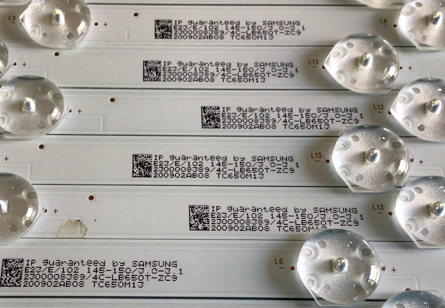 KIT DE LED'S PARA TV RCA (8 PIEZAS) / NUMERO DE PARTE 303TC650042 / TCL65D07-ZC22AG-03E / TC650M13 / 4C-LB650T-ZC9 / PANEL LVU650CSDX / MODELO RTRV 6527-C-US - Imagen 2
