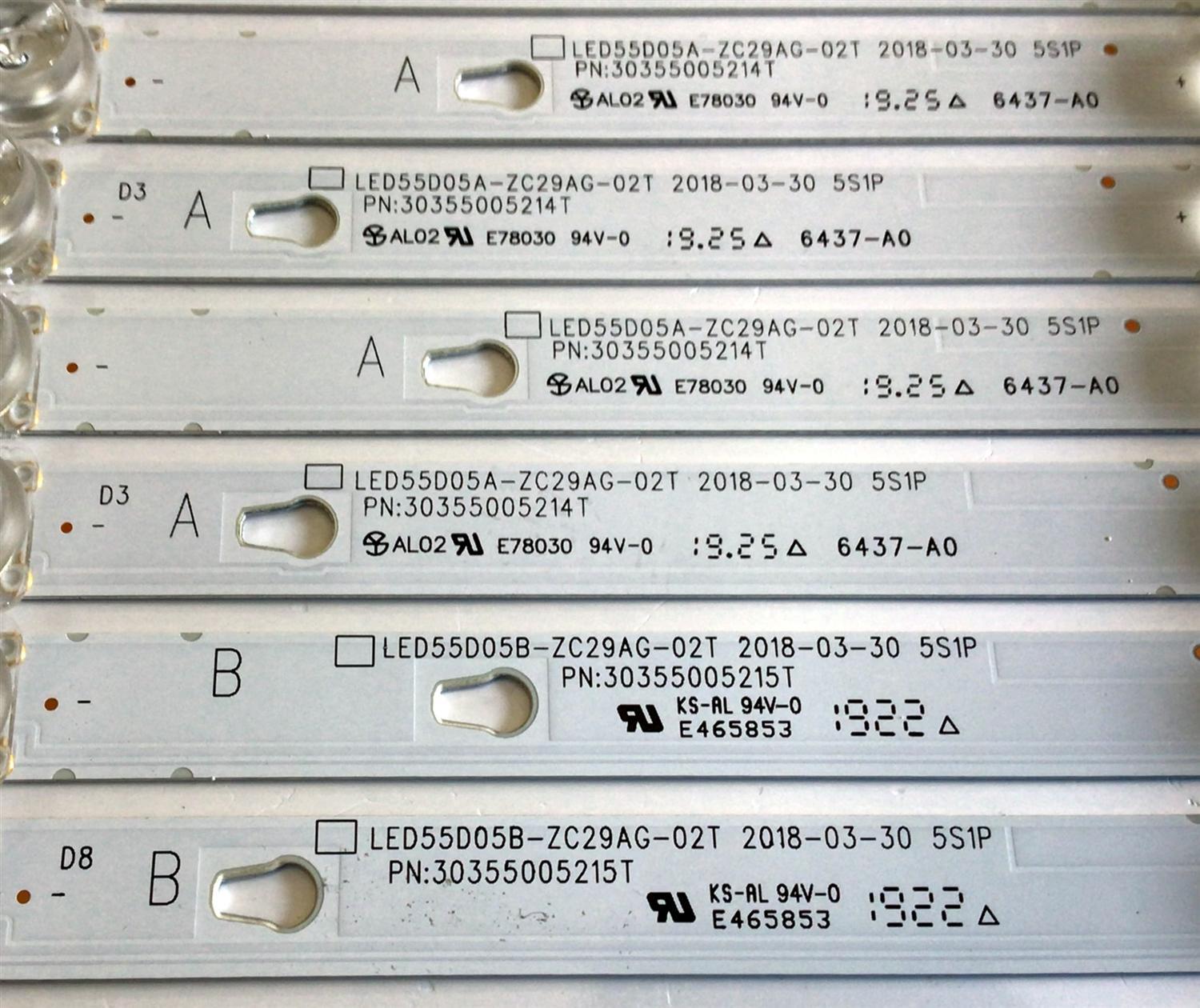 KIT DE LED'S PARA TV WESTINGHOUSE / ONN·ROKU TV (10 PIEZAS) / NUMERO DE PARTE LED55D05A-ZC29AG-02T / LED55D05B-ZC29AG-02T / 30355005214T / 30355005215T / 55000M0LT / PANEL LC546PU2L / MODELOS WR55UT4009 / WR55UX4019 / 100012586 (55 PULGADAS) - Imagen 3