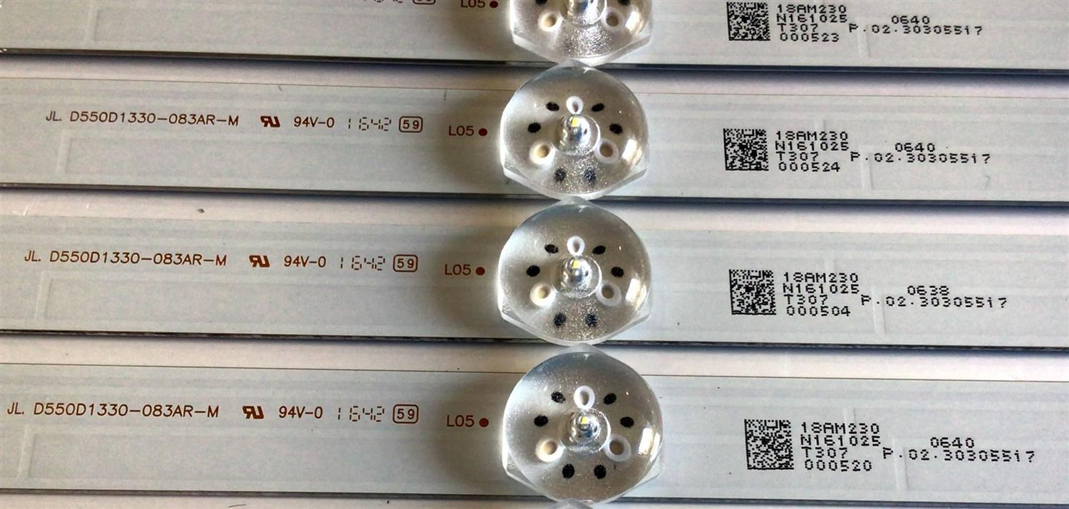 KIT DE LED'S PARA TV KONCHRIS (10 PIEZAS) / NUMERO DE PARTE JL.D550D1330 / JL.D550D1330-083AR-M / JL.D550D1330-083AL-M / 18AM230 / N161025 / P.02. 30305516 / P.02. 30305517 / PANEL LSC550FN18 / MODELO CME55N99 - Imagen 4