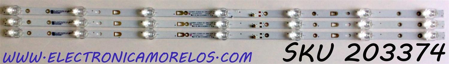 KIT DE LED'S PARA TV INSIGNIA (3 PIEZAS) / NUMERO DE PARTE 30339007043 / 30339007043D / LED39D07-ZC26AG-05 / 39000M82 / 25737A / 200520BB07 / PANEL LC390TA2A / MODELO NS-39DF310NA21