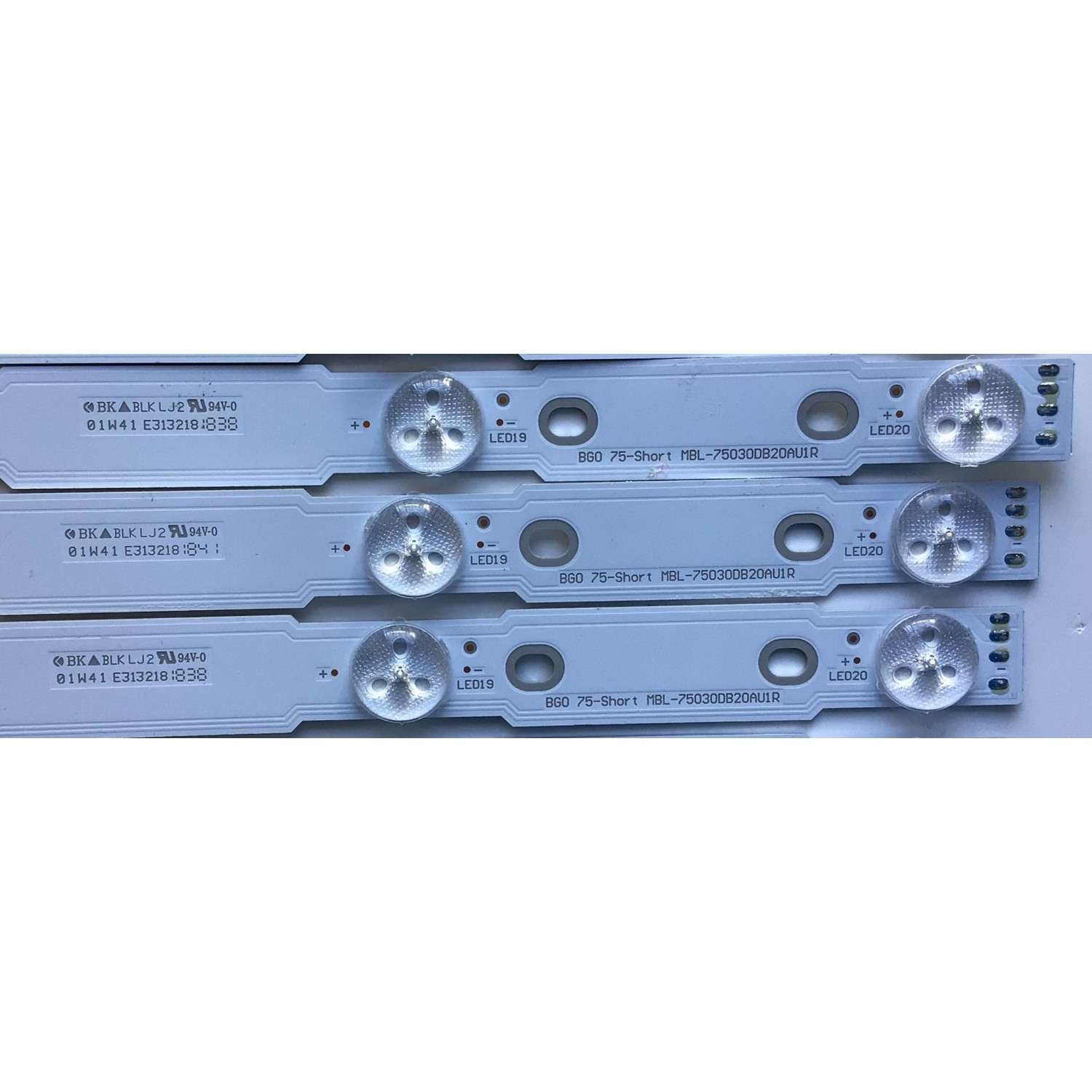 KIT DE LEDS PARA TV SONY ORIGINAL 24 PIEZAS / NUMERO DE PARTE 75030DB20AU1 / MBL-75030DB20AU1L / MBL-75030DB20AU1R / E313218 / PANEL YD9S075DTU01 / MODELO XBR-75X950G / XBR75X950G - Imagen 4