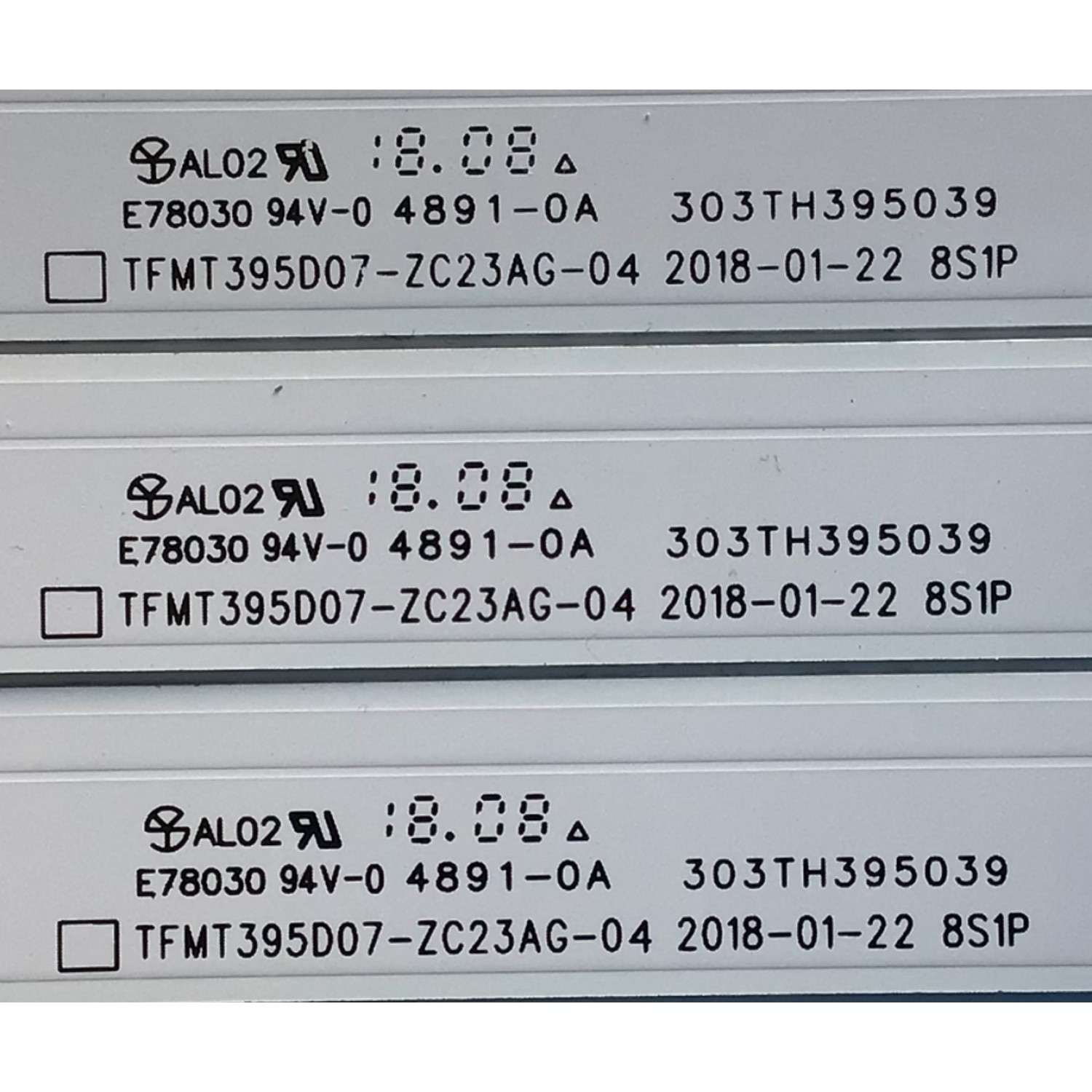 KIT DE LED'S PARA TV ELEMENT (3 PIEZAS) / NUMERO DE PARTE 303TH395039 / TFMT395D07-ZC23AG-04 / TH395M08 / PANEL T395-T6F-DLED / MODELO E25W3918 - Imagen 3