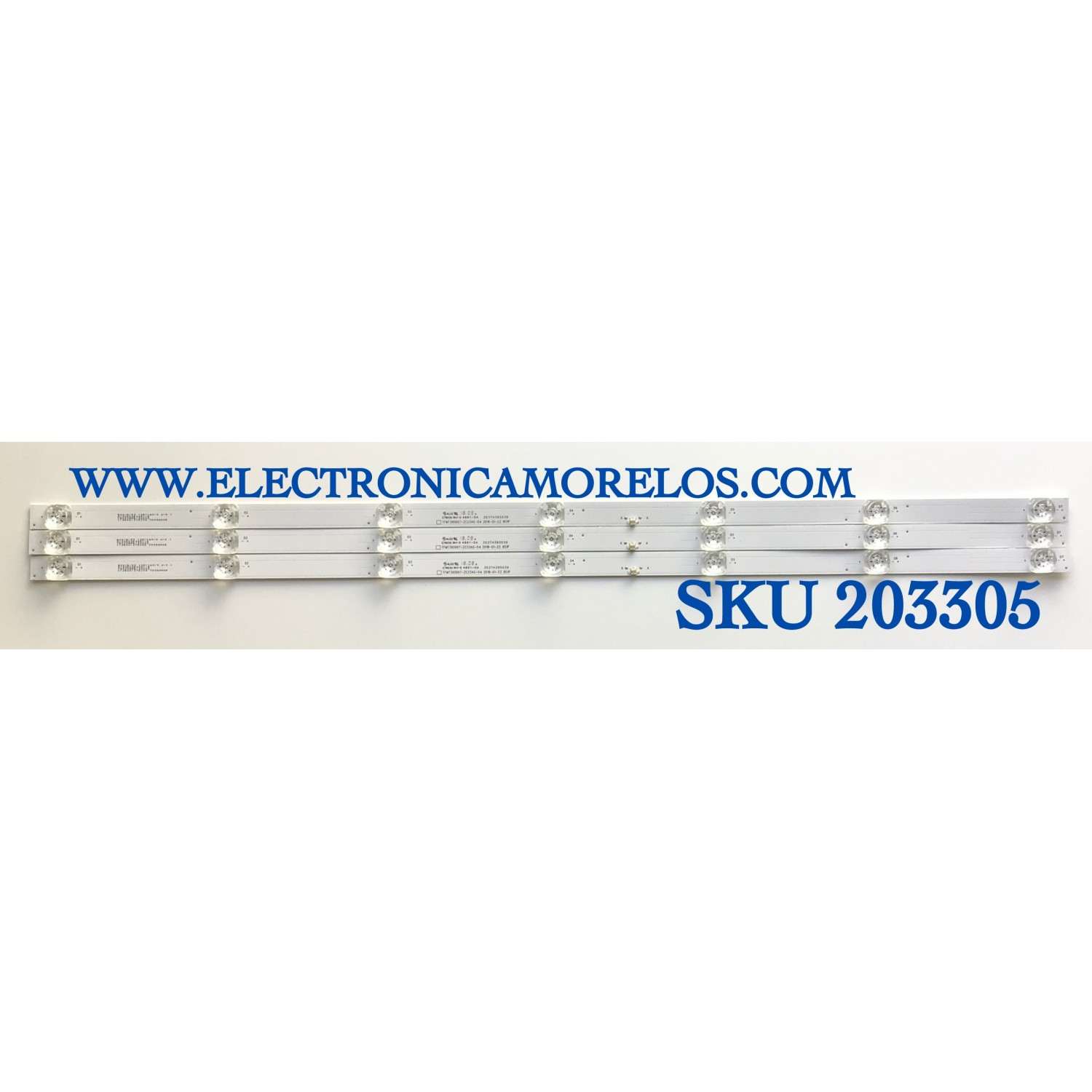 KIT DE LED'S PARA TV ELEMENT (3 PIEZAS) / NUMERO DE PARTE 303TH395039 / TFMT395D07-ZC23AG-04 / TH395M08 / PANEL T395-T6F-DLED / MODELO E25W3918