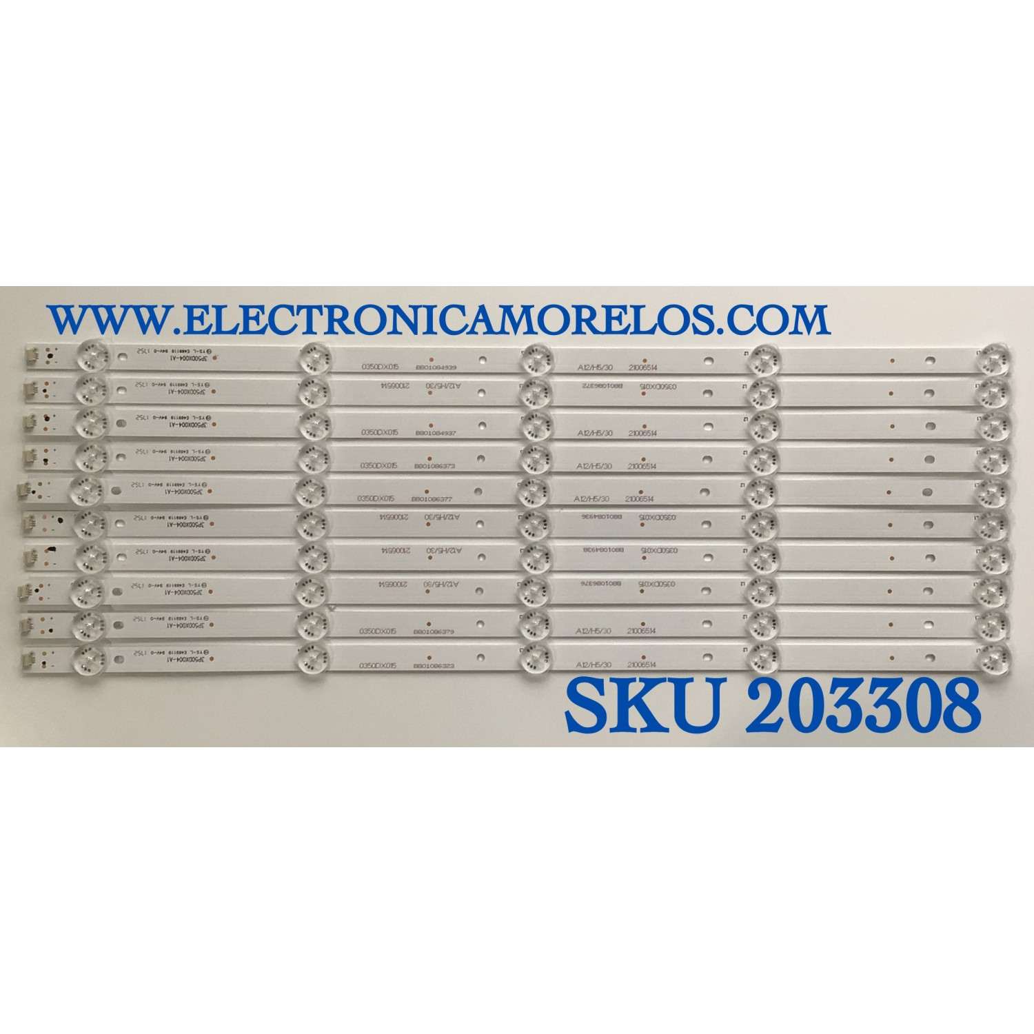 KIT DE LED'S PARA TV ELEMENT (10 PIEZAS) / NUMERO DE PARTE 3P50DX004-A1 / 3P50DX004-A1 / 0350DX015 / PANEL 	MD5005YTIF / MODELO ELEW5017   