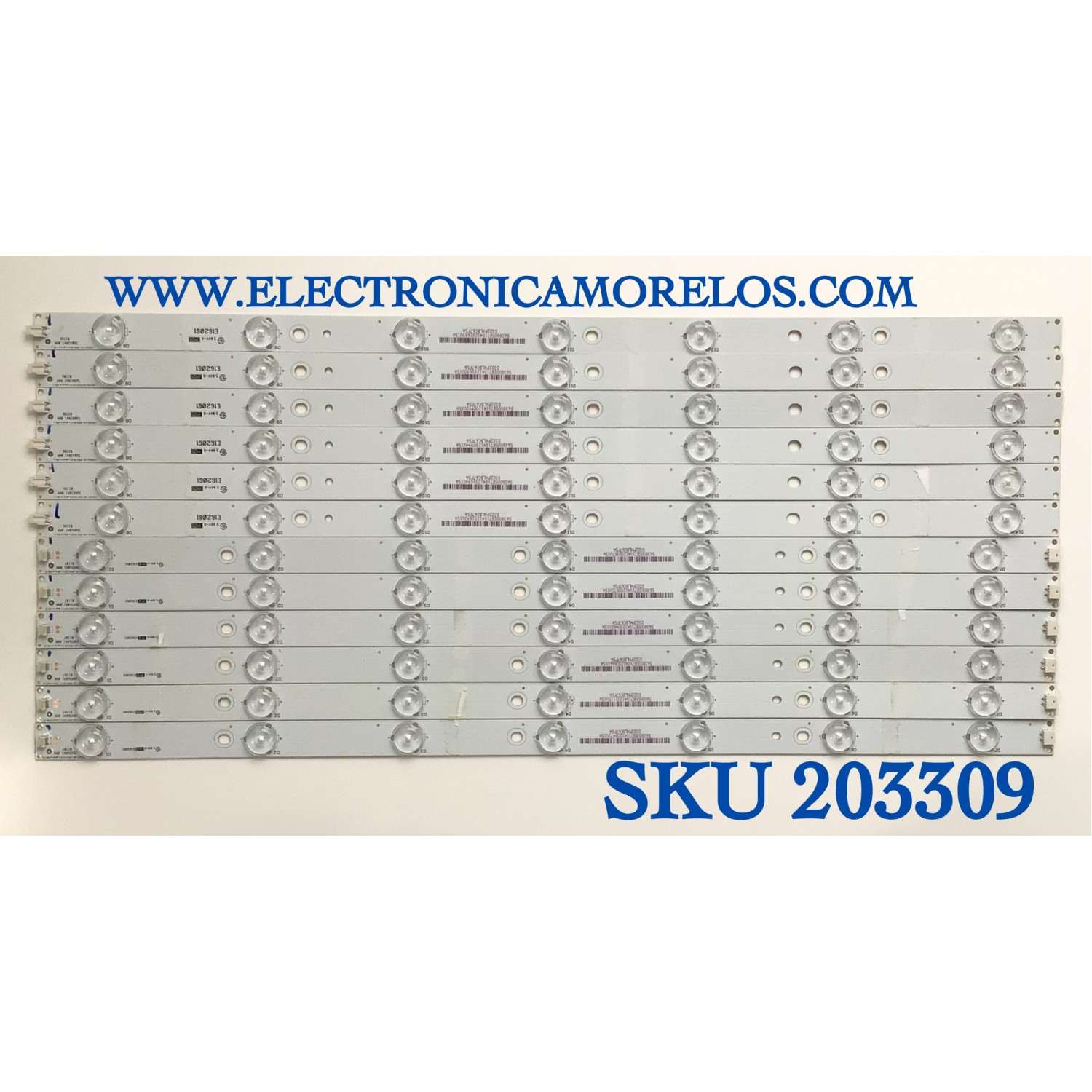 KIT DE LED'S PARA TV VIZIO (12 PIEZAS) / NUMERO DE PARTE 130926-WS-550-014 / 131007-WS-550-014 / 130926-WS-550-014-LAKERS-A5-L / 131007-WS-550-014-LAKERS-A5-R / 5638005B71G / PANEL T550HVN03.0 / MODELO E550I-B2