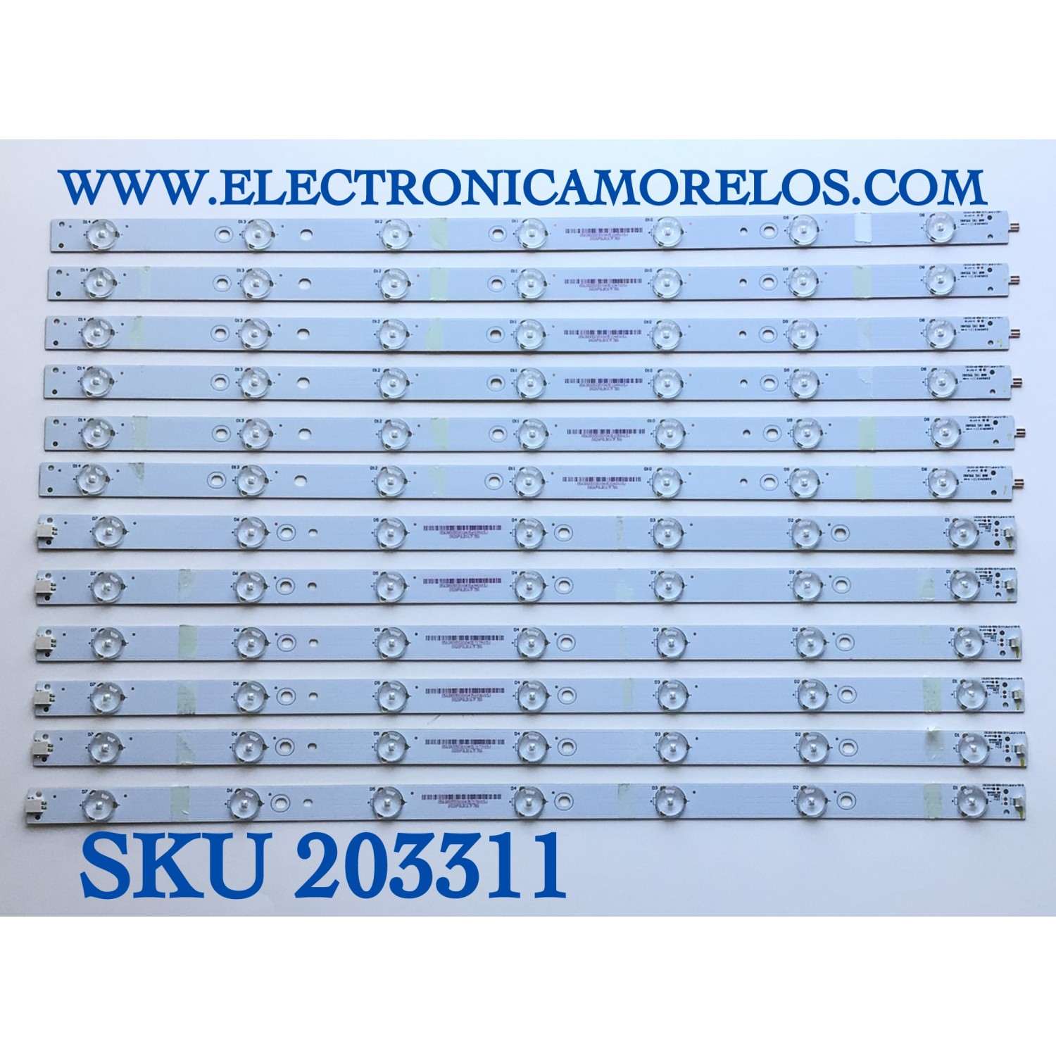 KIT DE LED'S PARA TV VIZIO (12 PIEZAS) / NUMERO DE PARTE 56.38005.030 / 131210-WS-550-014-LAKERS-C8-R / 131210-WS-550-014-LAKERS-C8-L / PANEL'S T550HVN03.0 / T550HVN03.2 / MODELOS E550I-B2 / E550I-B2 LWZ2PPAQ