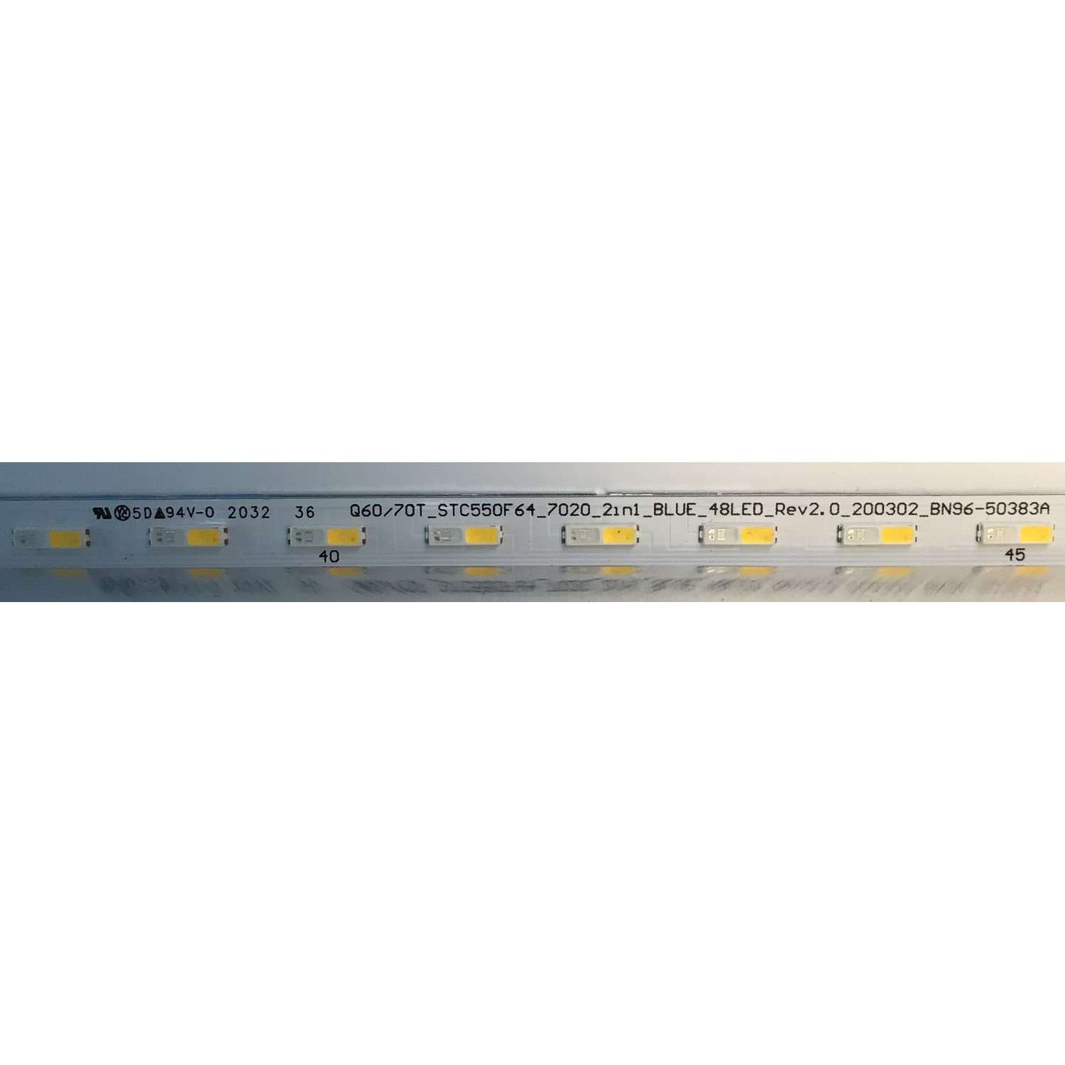 LED PARA TV SAMSUNG (1 PIEZA) / NUMERO DE PARTE BN96-50383A / 50383A / Q60/70T_STC550F64_7020_2IN1_BLUE / 48LED_REV2.0_200302 / BN61-15485A / PANEL'S CY-RT055HG / MODELOS QN55Q6DTAFXZA / QN55Q60 / QN55Q6DTAFXZA CD02 / ((MEDIDAS 1.21M X 12CM)) - Imagen 3