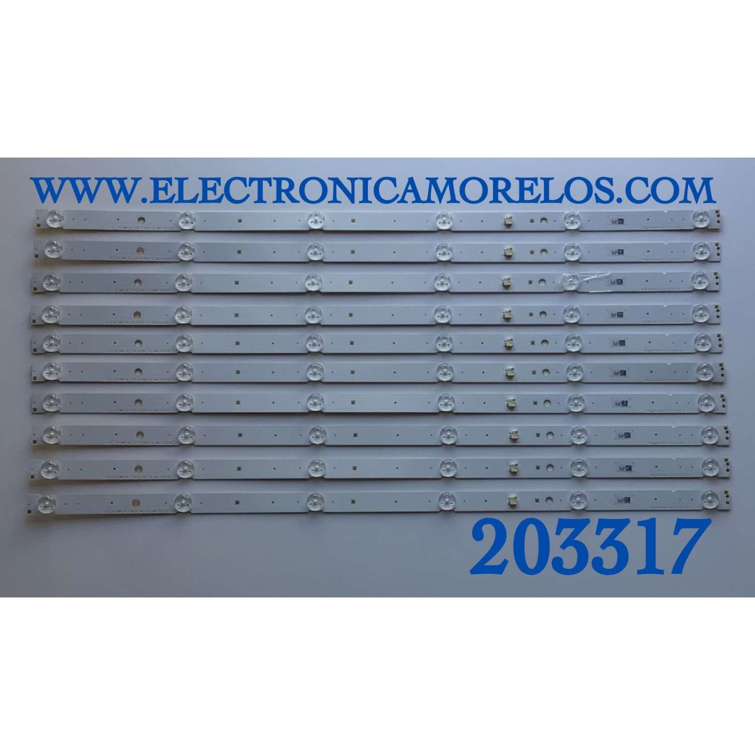 KIT DE LED'S PARA TV SONY (10 PIEZAS) / NUMERO DE PARTE LM41-00727A / L3_L_E5_BWP_S6_1_R1.0_SAN 1.0 / PANEL YS9F055CND01 / MODELOS KD-55X750H / XBR-55X800G / KD55X750H / XBR55X800