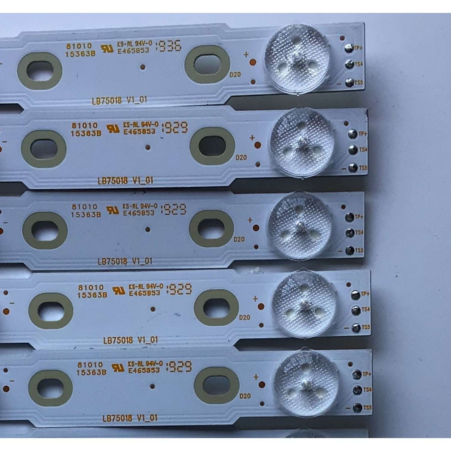 KIT DE LED'S PARA TV SONY ((24 PIEZAS)) / NUMERO DE PARTE LB75018 / LB75018 V0_01 / LB75018 V1_01 / PANEL'S T750QVF05.2 / YD8F007DND01B / T750QVF05.4 /  MODELO XBR-75X900F / XBR75X900F - Imagen 5