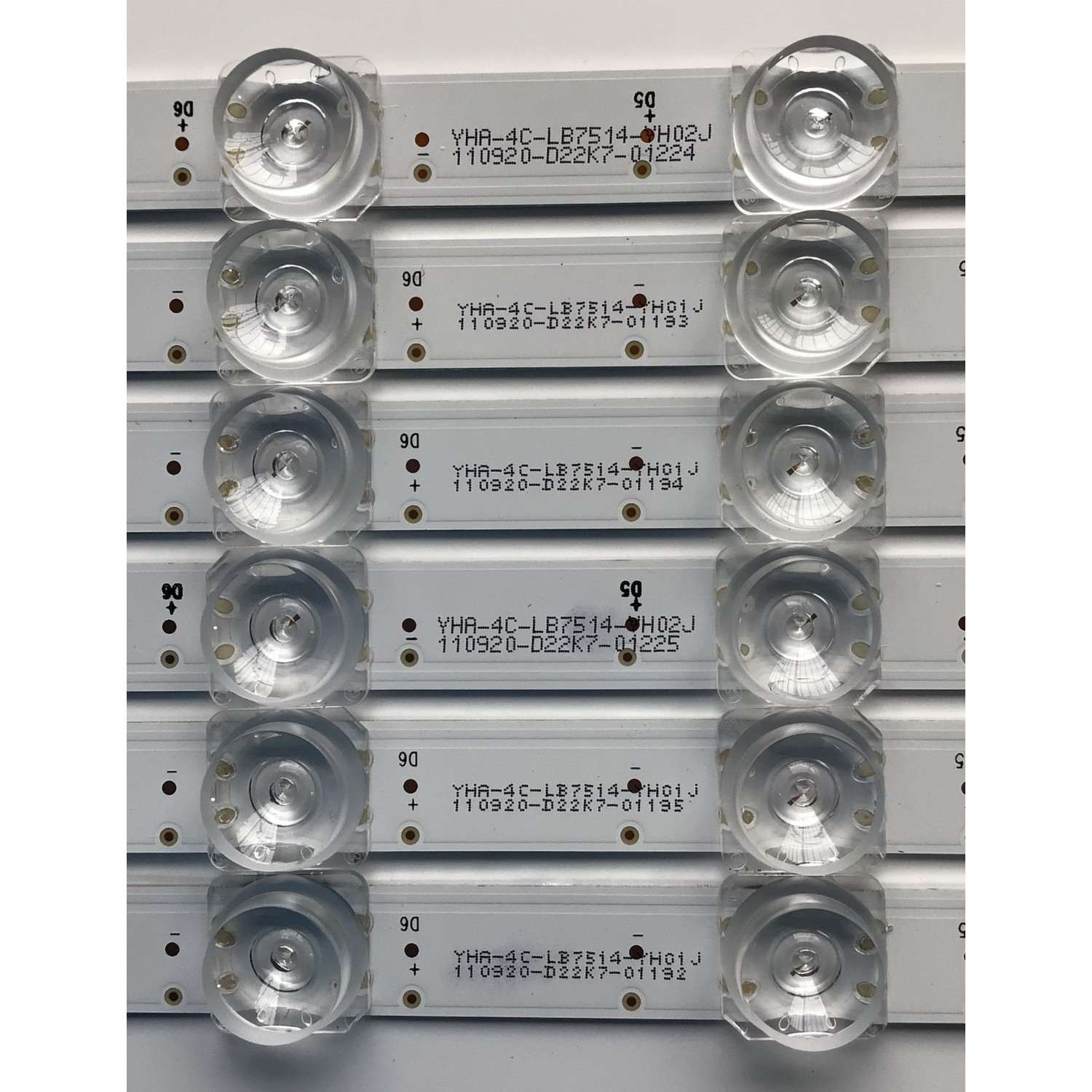 KIT DE LEDS ORIGINAL PARA TV TCL 6 PIEZAS / NUMERO DE PARTE TCL-75F8-3030FC / TCL-75F8-3030FC-A-LX20200601 VER.3 / TCL-75F8-3030FC-B-LX20200601 VER.3 / YHA-4CLB7514-YH / PANEL LVU750NDEL-CD9W03 V2 / MODELO 75S431 / 75S434 - Imagen 5
