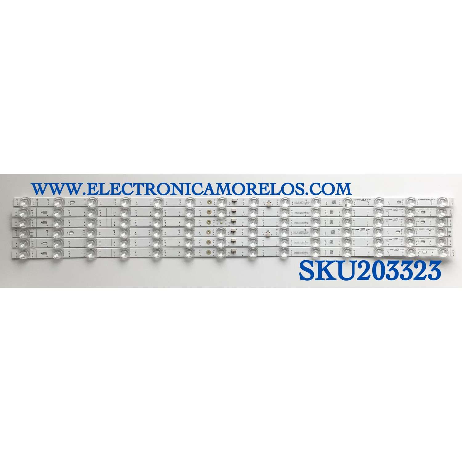KIT DE LEDS ORIGINAL PARA TV TCL 6 PIEZAS / NUMERO DE PARTE TCL-75F8-3030FC / TCL-75F8-3030FC-A-LX20200601 VER.3 / TCL-75F8-3030FC-B-LX20200601 VER.3 / YHA-4CLB7514-YH / PANEL LVU750NDEL-CD9W03 V2 / MODELO 75S431 / 75S434