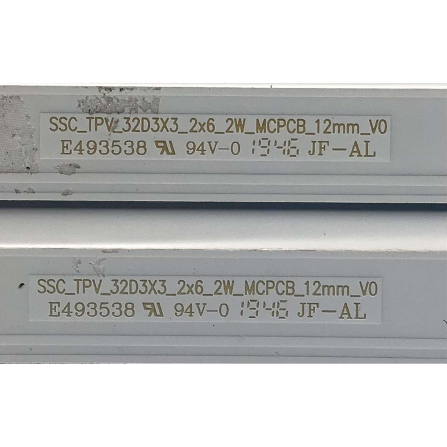KIT DE LED'S PARA TV VIZIO (2 PIEZAS) NUMERO DE PARTE SSC_TPV_32D3X3_2X6_2W_MCPCB / SSC_TPV_32D3X3_2X6_2W_MCPCB_12MM_V0 / K155B6BV32 1K / 210BZ06D0B33TBCC 1B / PANEL  TPT320B5-HVN05.A REV:S601C / MODELO D32F-G1 - Imagen 4