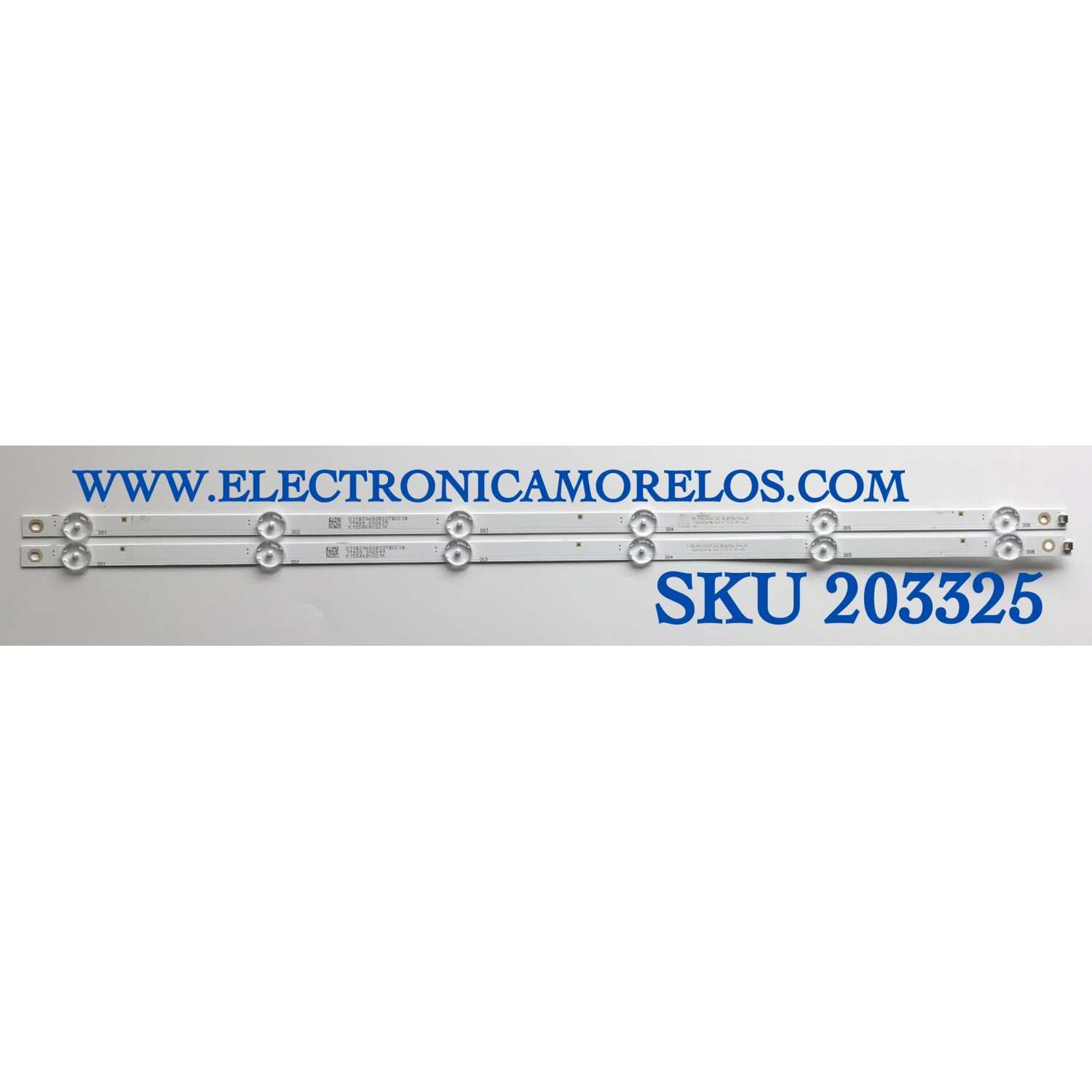 KIT DE LED'S PARA TV VIZIO (2 PIEZAS) NUMERO DE PARTE SSC_TPV_32D3X3_2X6_2W_MCPCB / SSC_TPV_32D3X3_2X6_2W_MCPCB_12MM_V0 / K155B6BV32 1K / 210BZ06D0B33TBCC 1B / PANEL  TPT320B5-HVN05.A REV:S601C / MODELO D32F-G1