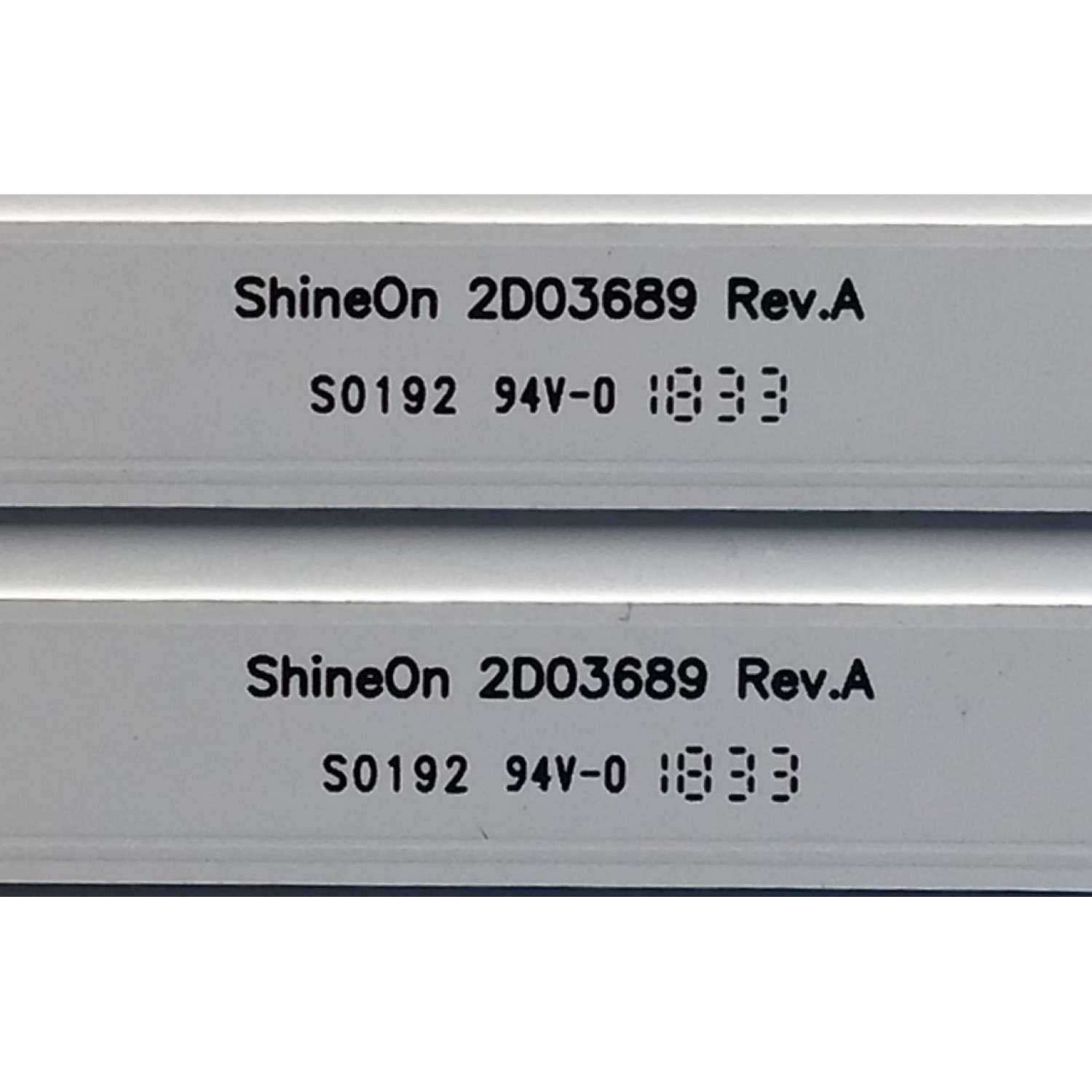 KIT DE LED'S PARA TV INSIGNIA (2 PIEZAS) / NUMERO DE PARTE 2D03689 / SHINEON 2D03689 REV.A / S0192 / SLRDVYHA 34476100021 1000 / YLRDVHLR PVD4CC / PANEL BOEI236WX1 / MODELO NS-24D310NA19 - Imagen 2