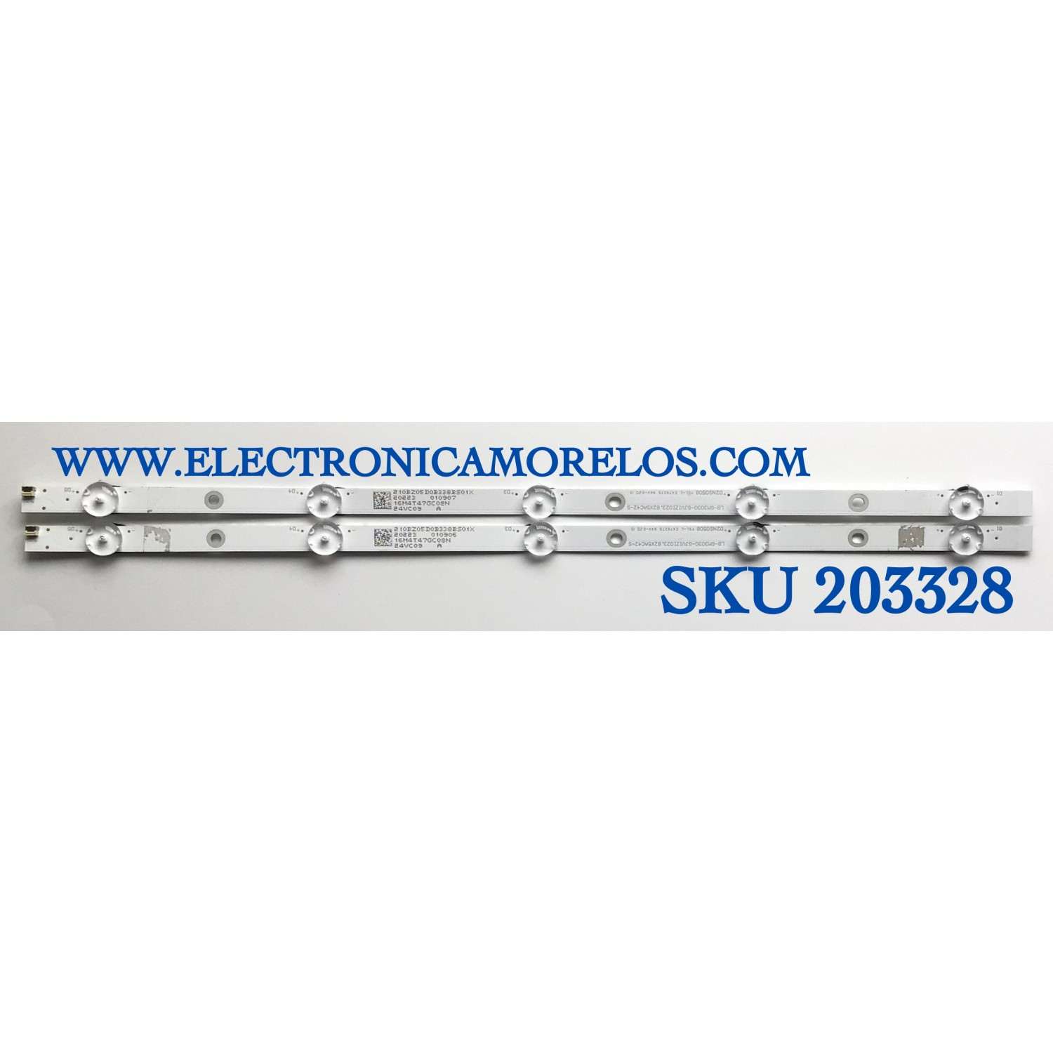 KIT DE LEDS ORIGINAL PARA TV VIZIO 2 PIEZAS / NUMERO DE PARTE D2NS0508 / LB-GM3030-GJVIZI023.82X5AC42-S / LB-GM3030-GJVIZI023.82X5AC42-X / 210BZ05D0B338BS01X / 16M4T47GC05N / 24VC09 / PANEL TPT240B2-0LV1D.Q / DISPLAY CC240LV2D VER.02 / MODELO D24F-G1