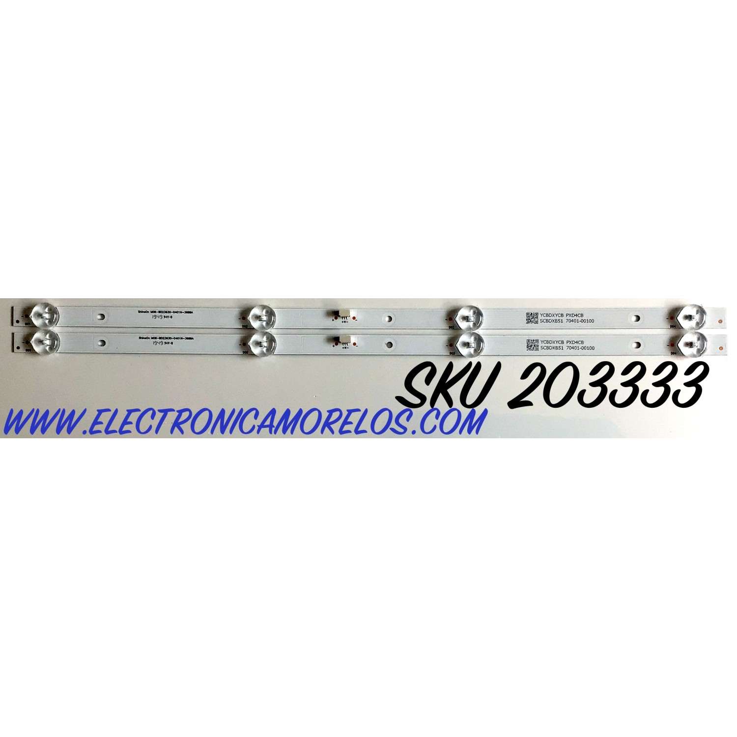KIT DE LED'S PARA TV INSIGNIA (2 PIEZAS) / NUMERO DE PARTE M08-BD23630-0401N-3689A / YCBDXYCB / PXD4CB / SCBDX51 / 70401-001005 / PANEL BOEI236WX1 / MODELO NS-24D310NA19 / NS-24D310NA21