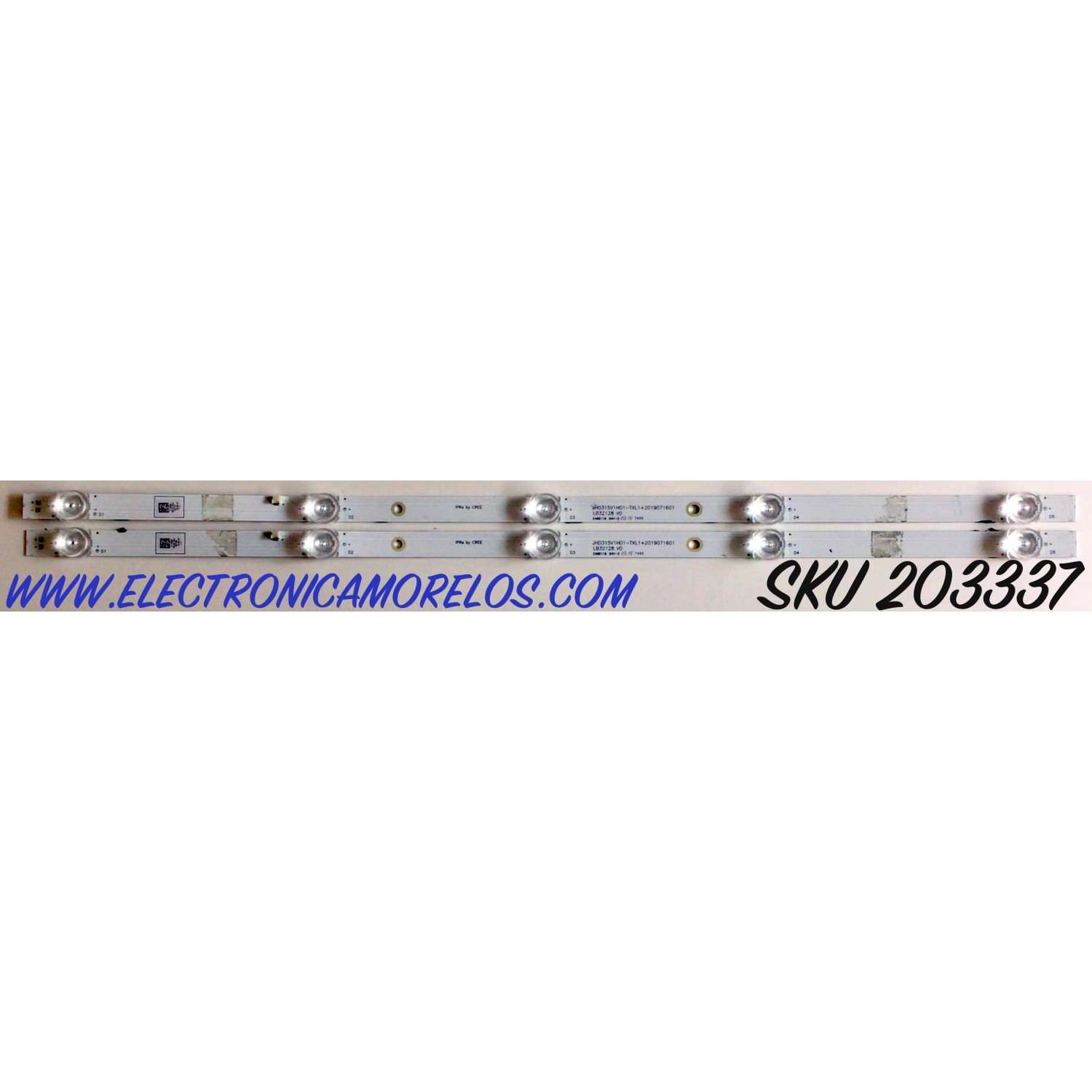 KIT DE LED'S PARA TV HISENSE (2 PIEZAS) / NUMERO DE PARTE LB32128 / LB32128 V0 / JHD315V1H01-TXL1+2019071601 / 1215684 / PANEL JHD315V1H01 / MODELOS 32H4030F1 / 32H4F