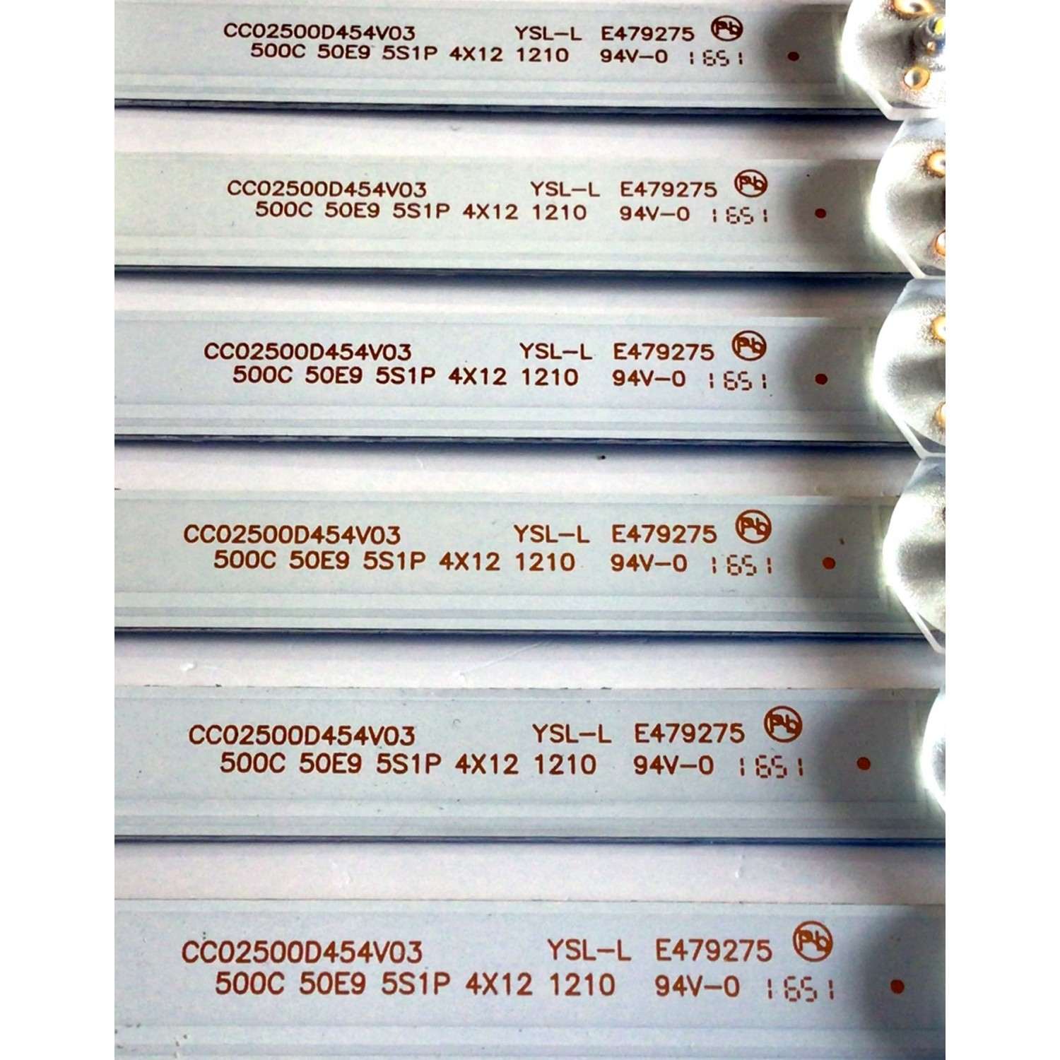 KIT DE LED'S PARA TV PROSCAN (8 PIEZAS) / NUMERO DE PARTE CC02500D454V03 / 500C 50E9 5S1P 4X12 1210 / YSL-L E479275 / PANEL XYD50BA03 / MODELO PLDED5068A-D - Imagen 2