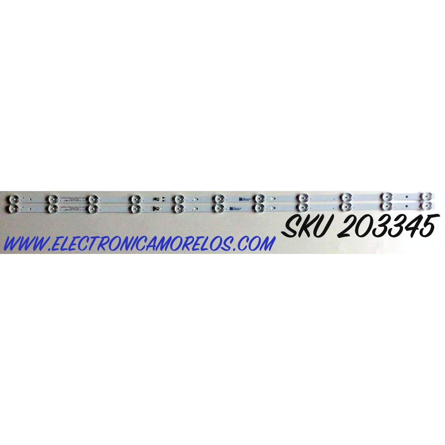 KIT DE LED'S PARA TV ONN ((2 PIEZAS)) / NUMERO DE PARTE LED42D11-ZC52AG-02 / 30342011001 / 42000M59 / PANEL V430DJ1-Q01 / T430QVN03.0 / K430WRD-UF300A / MODELOS 100018254 / 100012584 / E4AA43R / WR43FX2019