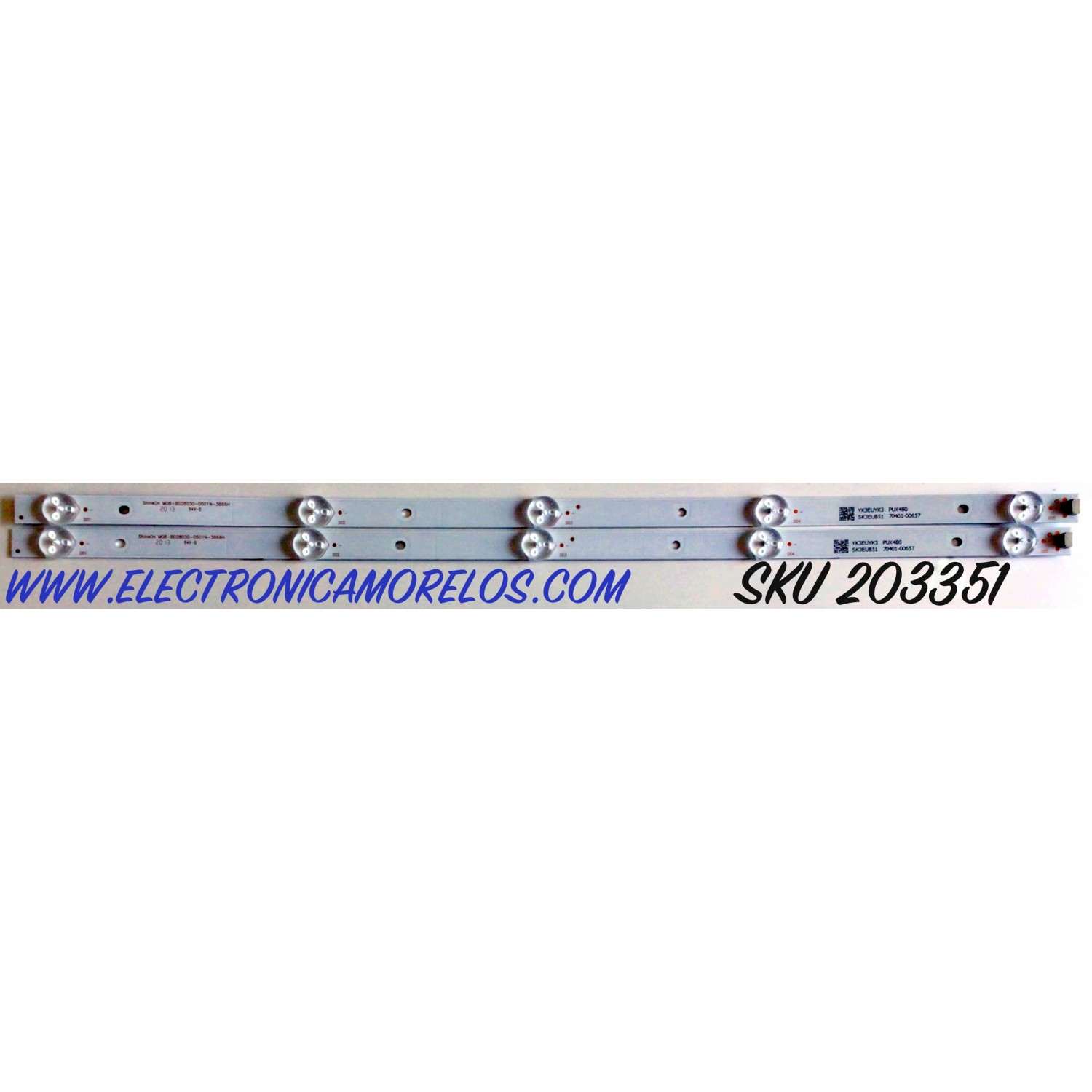 KIT DE LED'S PARA TV LG (2 PIEZAS) / NUMERO DE PARTE M08-BD28030-0501N / M08-BD28030-0501N-3866H / 70401-00657 / SK3UB51 / PUX4B0 / YK3EUYK3 / PANEL BOEI280WX1 / MODELO 28LM400B-PU