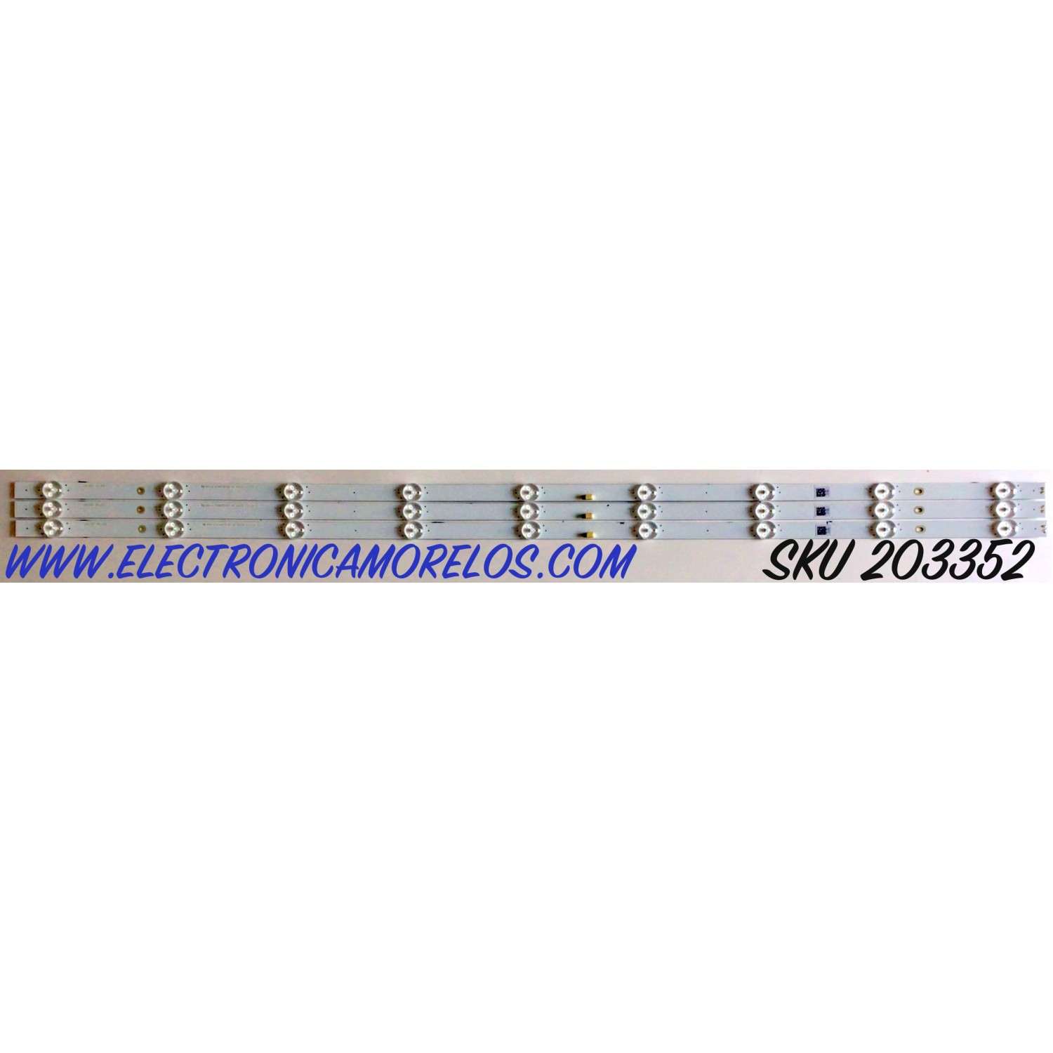 KIT DE LED'S PARA TV INSIGNIA (3 PIEZAS) / NUMERO DE PARTE LB4310F / LB4310F V0_03 / 81075 / E349376 HY-AI / MODELO NS-43D510NA21