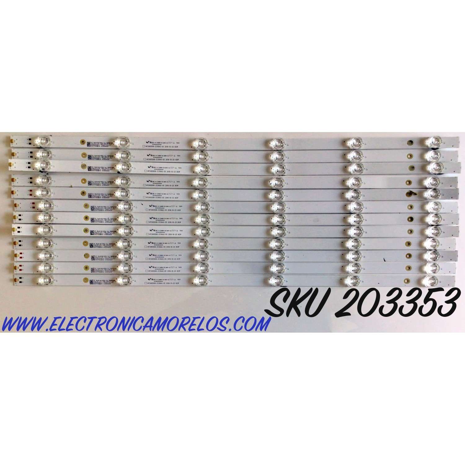 KIT DE LED'S PARA TV VIZIO (12 PIEZAS) / NUMERO DE PARTE 303HX650040 / HFSX65D06-ZC56AG-05 / HX650M09 / 200708AB04 / PANEL HV650QUB-F10 / MODELO V655-H4