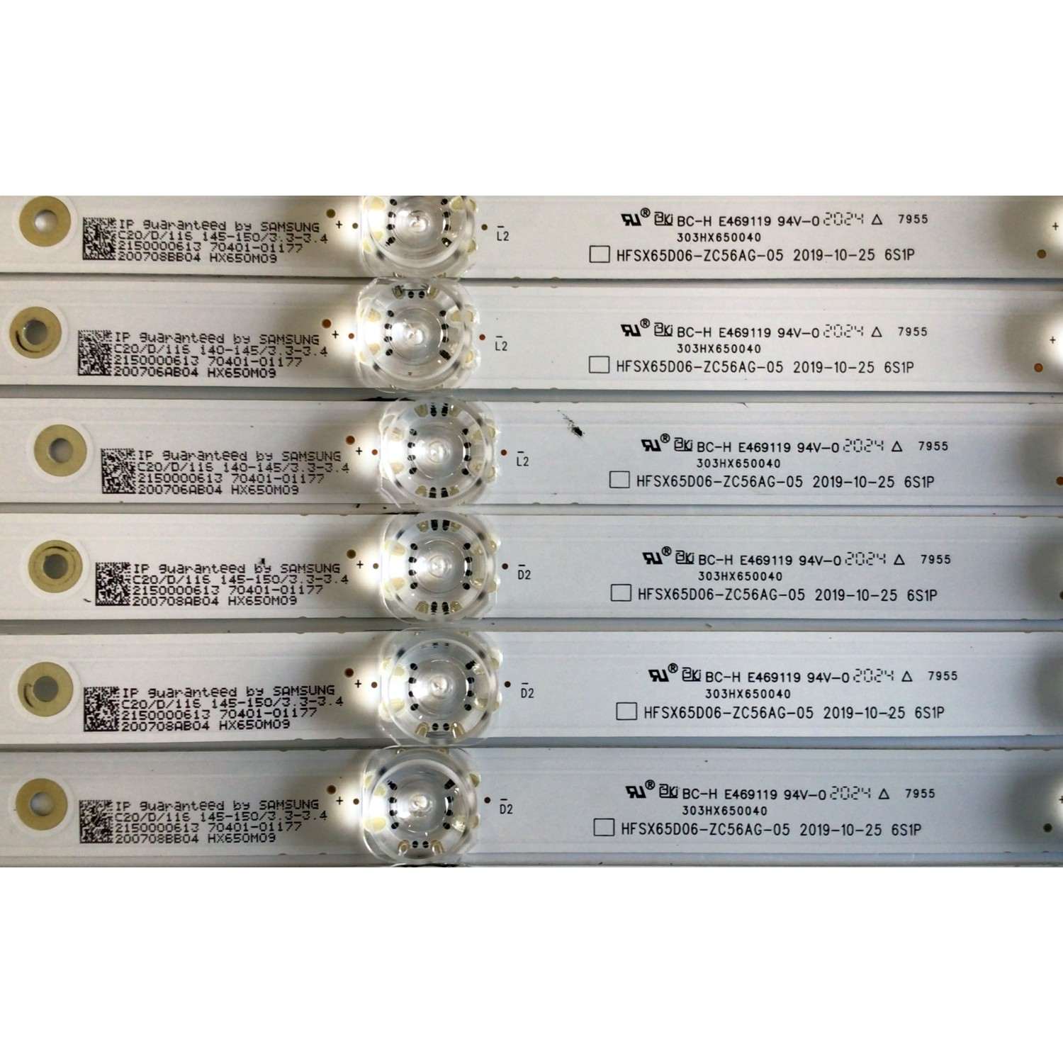 KIT DE LED'S PARA TV VIZIO (12 PIEZAS) / NUMERO DE PARTE 303HX650040 / HFSX65D06-ZC56AG-05 / HX650M09 / 200708AB04 / PANEL HV650QUB-F10 / MODELO V655-H4 - Imagen 3