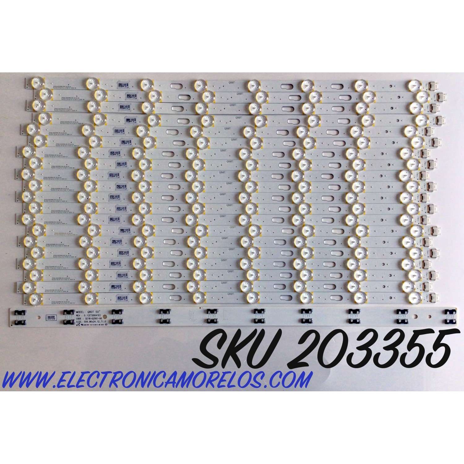 KIT DE LED'S PARA TV SAMSUNG ((20 PIEZAS)) / NUMERO DE PARTE BN96-51978A / 51978A / V0Q8-500SMO-R0 / LM41-01026B / L1_Q80T_E0_FAM_S4(2)_R1.1_U5J_100_LM41-01026B / Q80T / PANEL CY-TT050HMAV1H / MODELO QN50Q / QN50Q80TAFXZA
