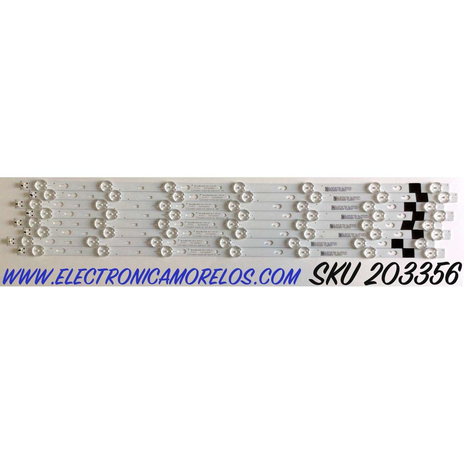 KIT DE LED'S PARA TV RCA (8 PIEZAS) / NUMERO DE PARTE 303TC650042 / TCL65D07-ZC22AG-03E / TC650M13 / 4C-LB650T-ZC9 / PANEL LVU650CSDX / MODELO RTRV 6527-C-US