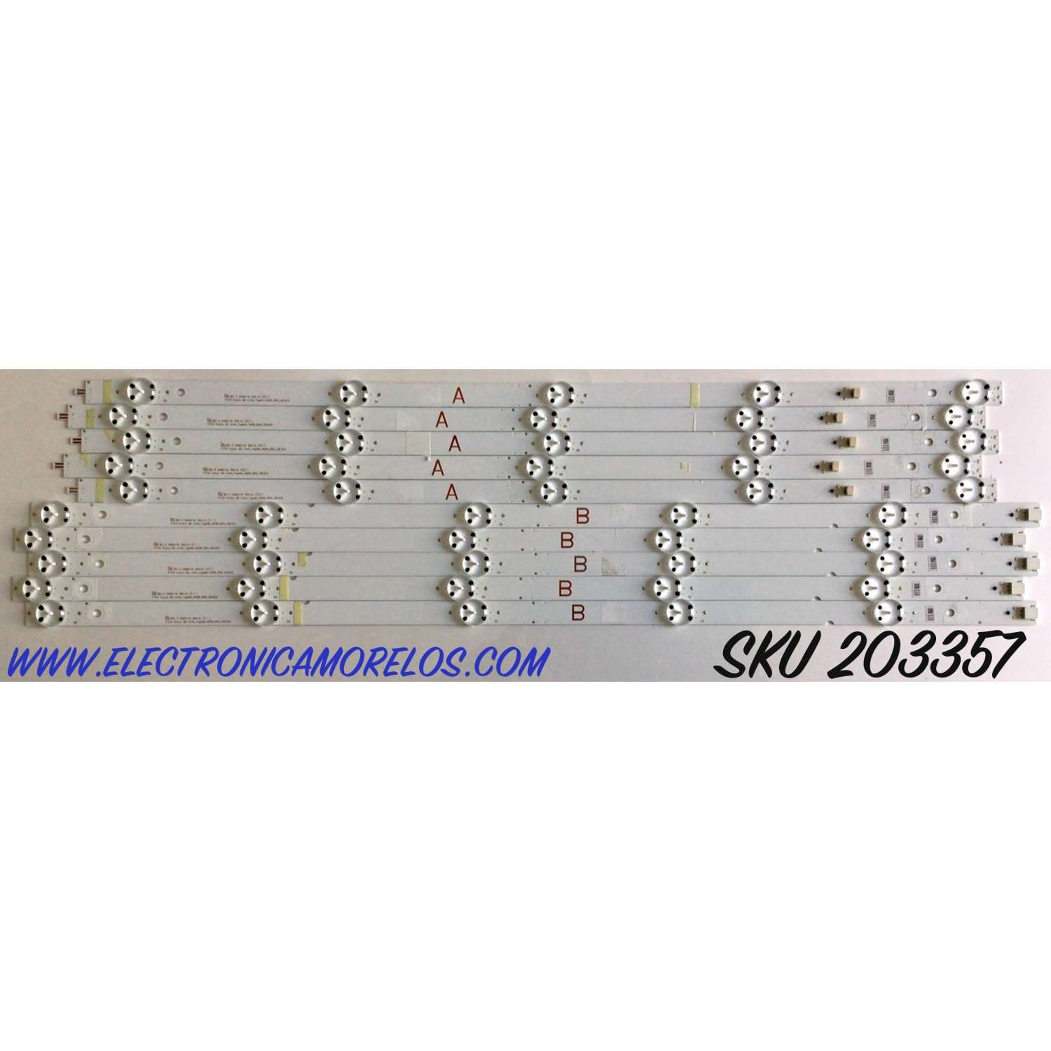 KIT DE LED'S PARA TV VIZIO (10 PIEZAS) / NUMERO DE PARTE FY19 VIZIO 60 INCH_TYPEA_V605_R03_181210 / FY19 VIZIO 60 INCH_TYPEB_V605_R03_181210 / FM328 / FL328 / K0320 / PANEL SD600DU1-1 / MODELO V605-G3