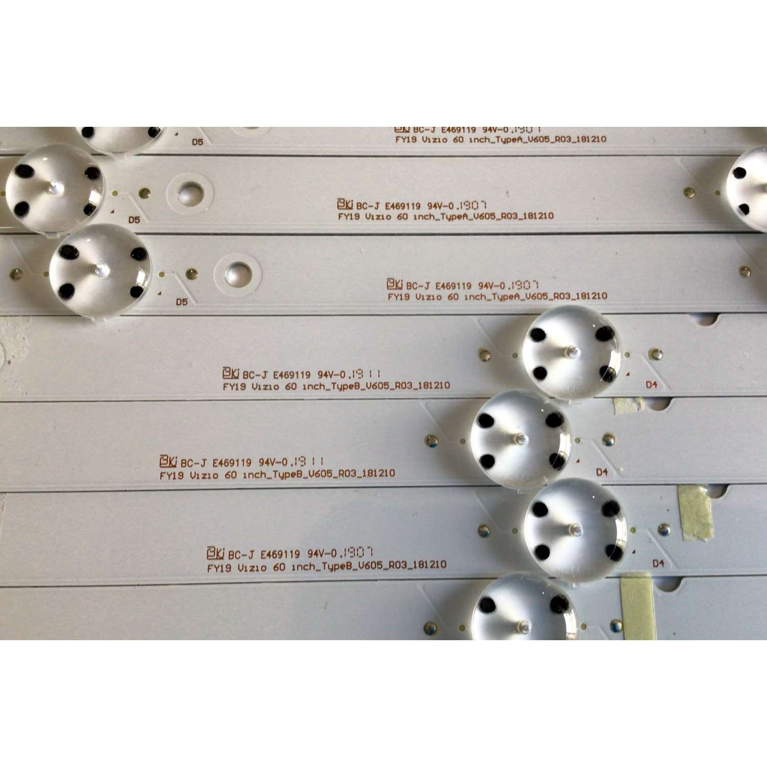 KIT DE LED'S PARA TV VIZIO (10 PIEZAS) / NUMERO DE PARTE FY19 VIZIO 60 INCH_TYPEA_V605_R03_181210 / FY19 VIZIO 60 INCH_TYPEB_V605_R03_181210 / FM328 / FL328 / K0320 / PANEL SD600DU1-1 / MODELO V605-G3 - Imagen 2