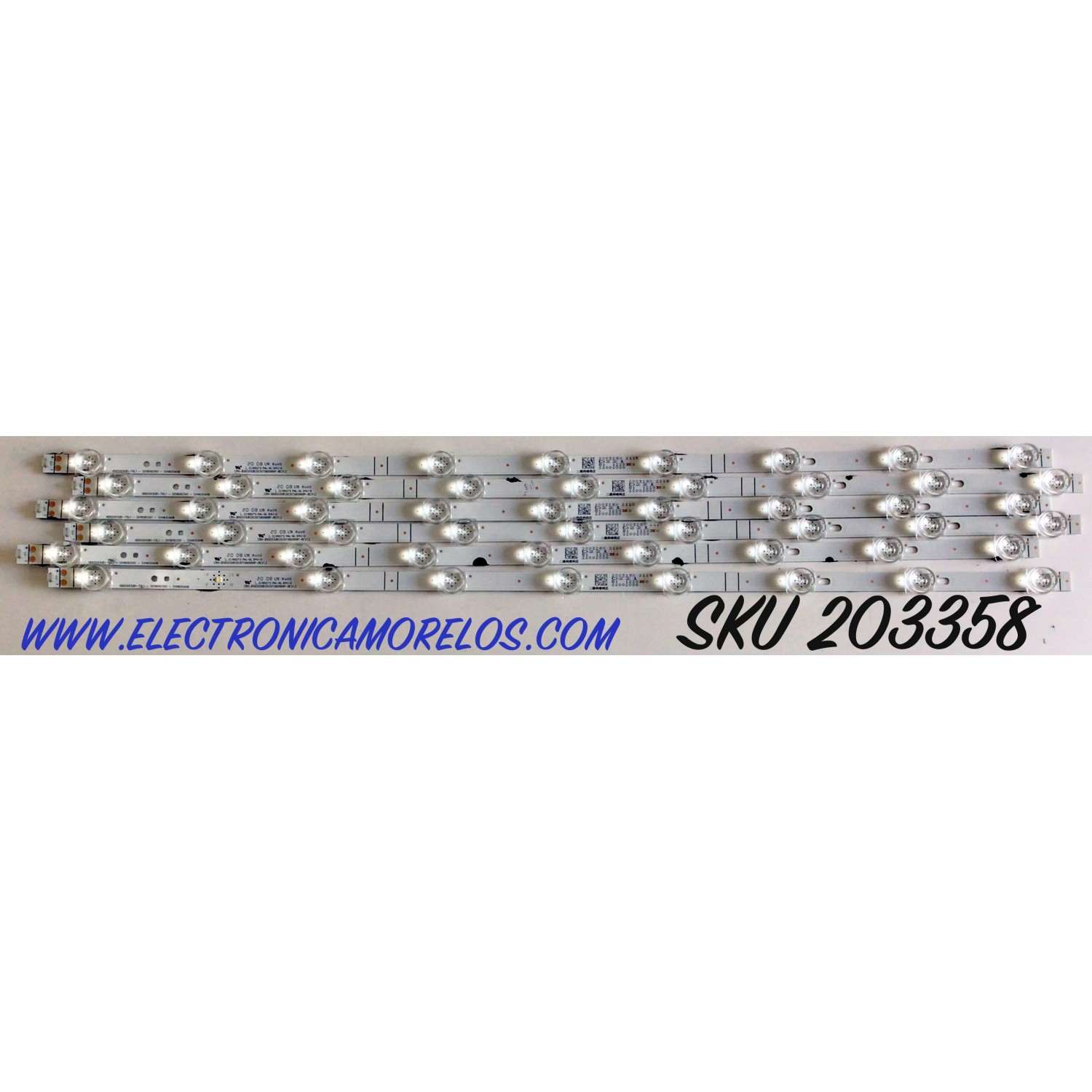 KIT DE LED'S PARA TV HISENSE (6 PIEZAS) / NUMERO DE PARTE SVH650AH8 / CRH-BX65X1U813030T060999P-REV1.2 / HD650X1U81-T0L1-2019092501 / 200328X / 22002000 / 1220350 / PANEL HD650X1U81-L1/S0/GM/ROH / MODELO 65R6E3 / 65R6E4 / 65R6090G / 65A60 GMV