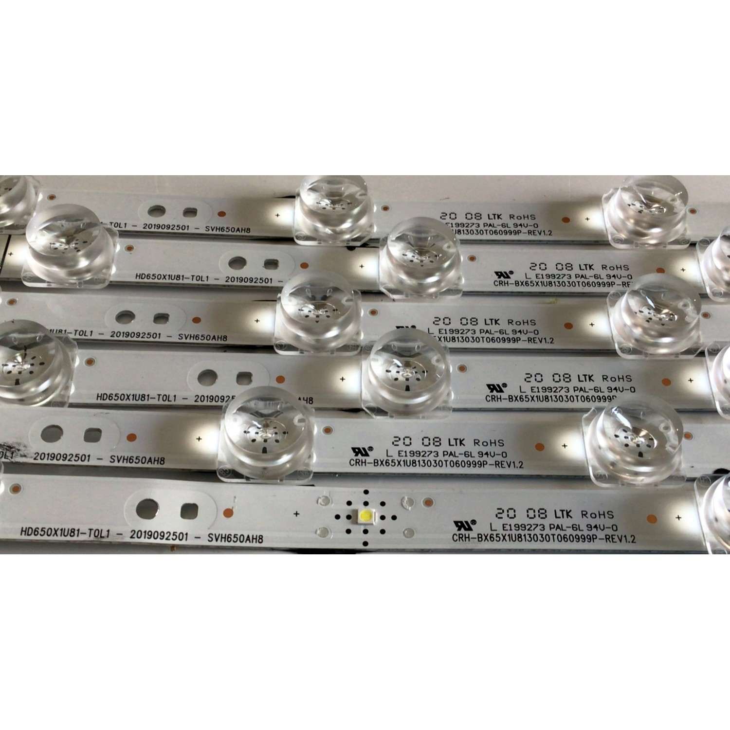 KIT DE LED'S PARA TV HISENSE (6 PIEZAS) / NUMERO DE PARTE SVH650AH8 / CRH-BX65X1U813030T060999P-REV1.2 / HD650X1U81-T0L1-2019092501 / 200328X / 22002000 / 1220350 / PANEL HD650X1U81-L1/S0/GM/ROH / MODELO 65R6E3 / 65R6E4 / 65R6090G / 65A60 GMV - Imagen 4