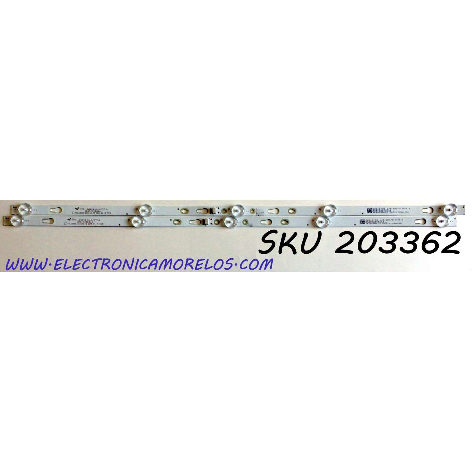 KIT DE LED'S PARA TV ATVIO (2 PIEZAS) / NUMERO DE PARTE 303TC320046 / TCL32D05-ZC22AG-19 / TT320M39 / 181209AC07 / PANEL CV320H1-F01 / MODELOS ATV32SM / ATV3215LED