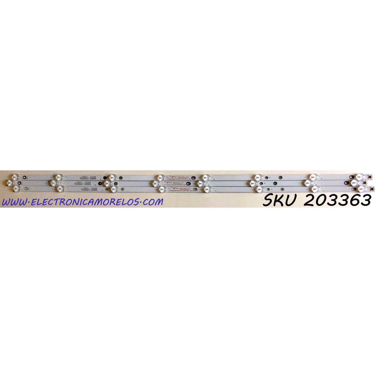 KIT DE LED'S PARA TV  ELEMENT (3 PIEZAS) / NUMERO DE PARTE 303KK400033 / KSKK40D08-ZC22AG-03 / KK400M05 / PANEL MD4012YTSF / MODELOS ELFW4017BF / ELST4017 J7G5M