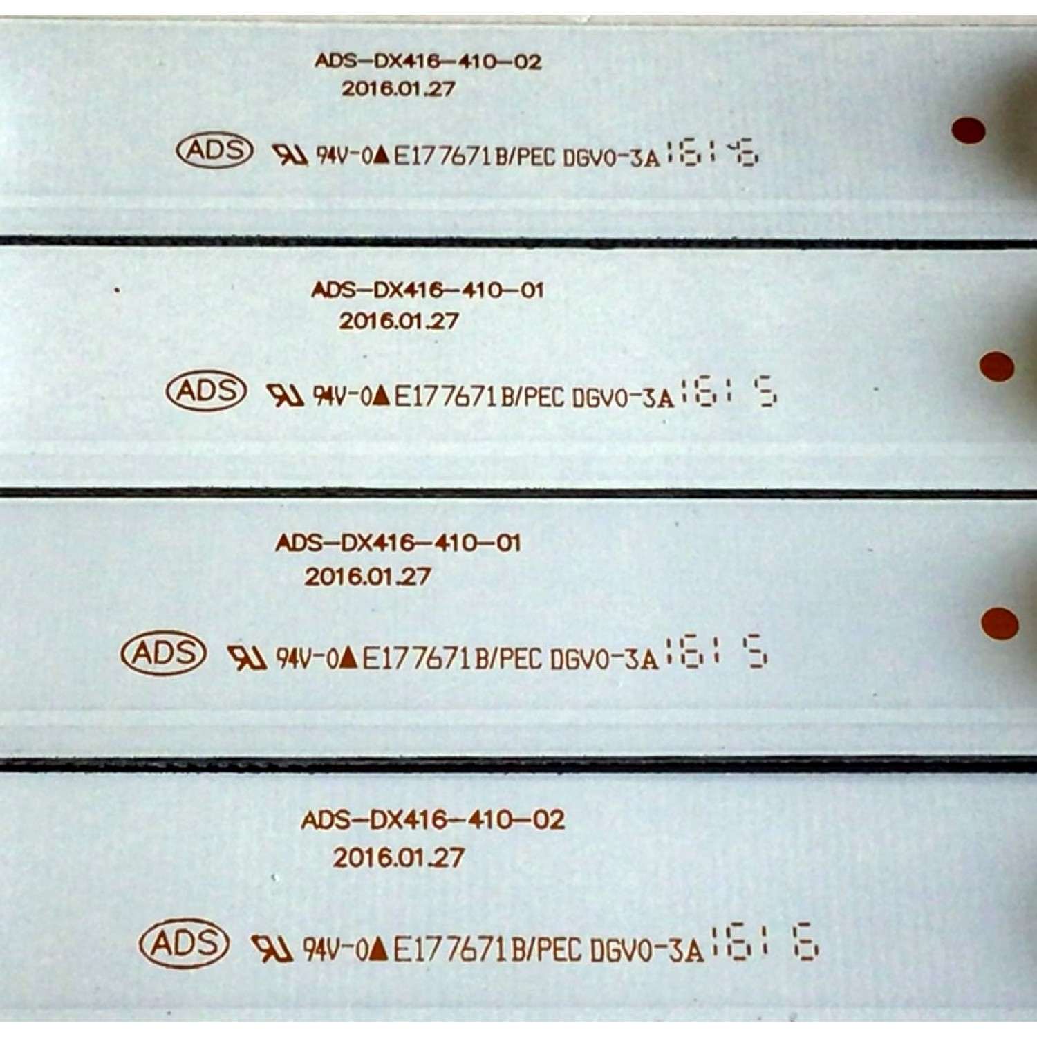 KIT DE LED'S PARA TV SEIKI (4 PIEZAS) / NUMERO DE PARTE ADS-DX416-410-01 / E177671B/PEC DGV0-3A / LTE42376 / PANEL D420D3-GTBA-COX / MODELO SE42FYP1T   - Imagen 4