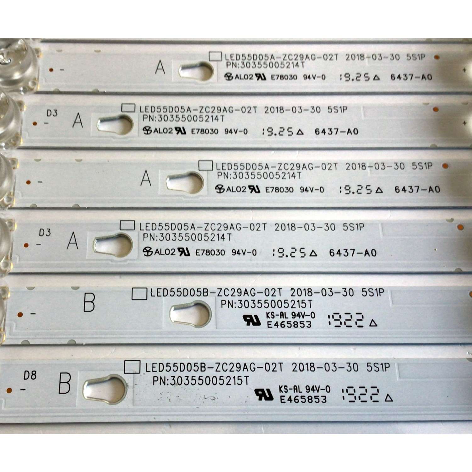 KIT DE LED'S PARA TV WESTINGHOUSE / ONN·ROKU TV (10 PIEZAS) / NUMERO DE PARTE LED55D05A-ZC29AG-02T / LED55D05B-ZC29AG-02T / 30355005214T / 30355005215T / 55000M0LT / PANEL LC546PU2L / MODELOS WR55UT4009 / WR55UX4019 / 100012586 (55 PULGADAS) - Imagen 3