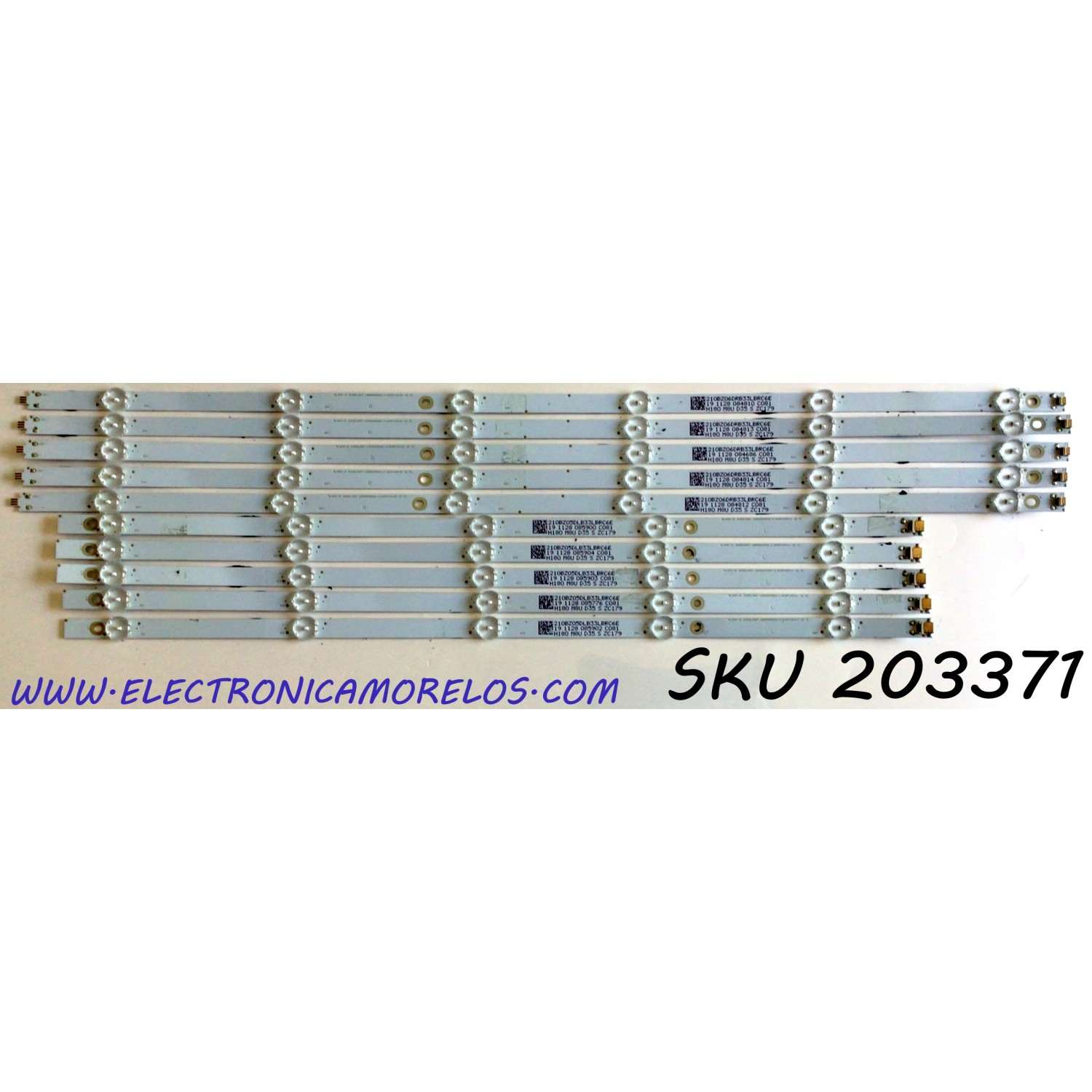 KIT DE LEDS PARA VIZIO ORIGINAL 10 PIEZAS / NUMERO DE PARTE LBM580M0501 / LBM580M0601 / LBM580M0501-I-6(HF)(0)(L) / LBM580M0601-J-6(HF)(0)(R) / 210BZ05DLB33LBRC6E / PANEL TPT580B5-U1T01.D / MODELO V585-G1